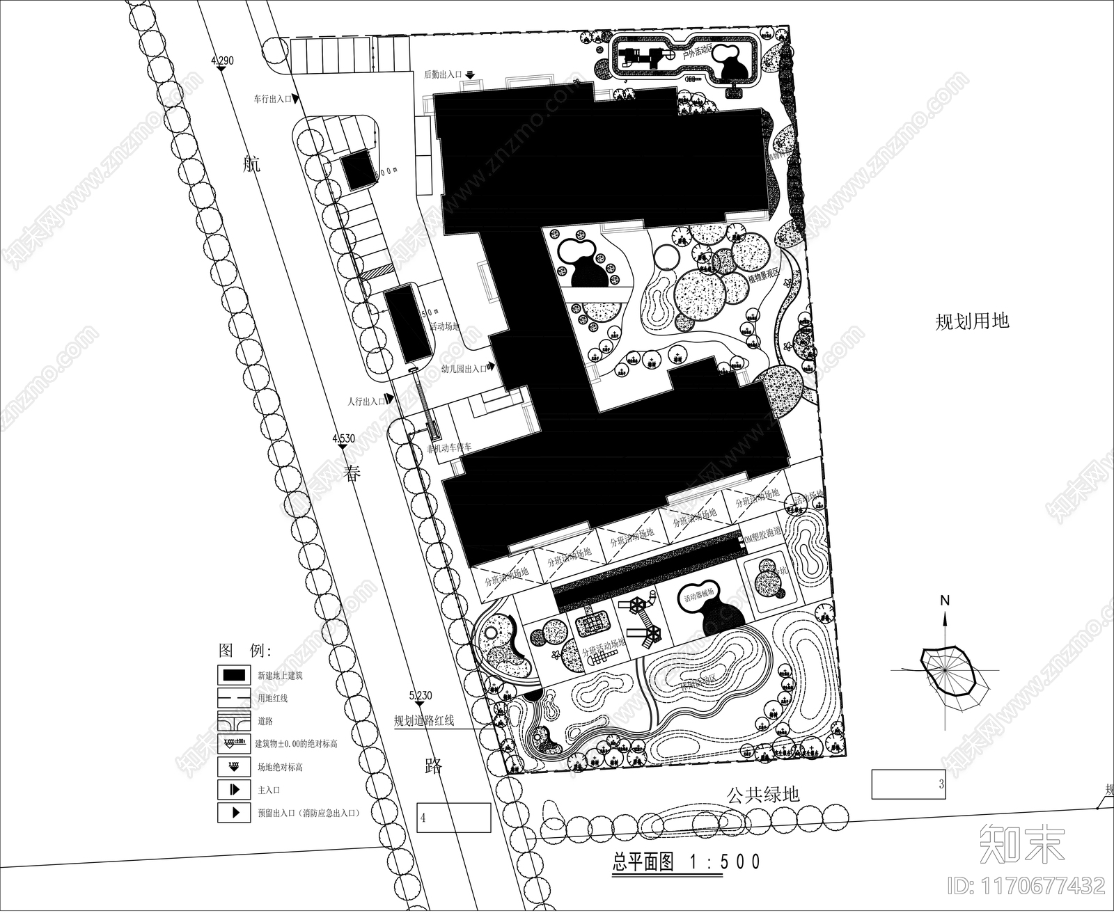 现代校园景观施工图下载【ID:1170677432】