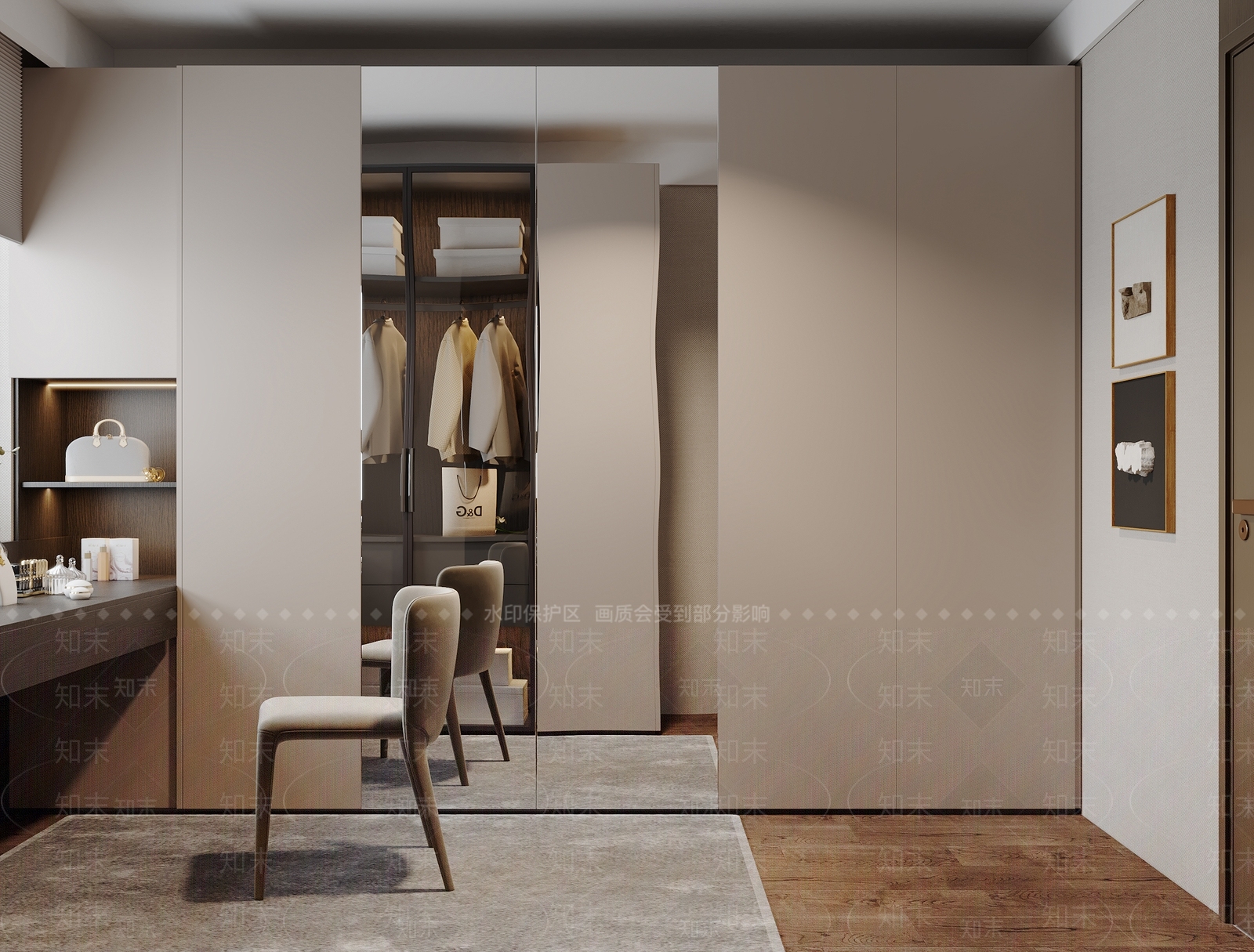 现代意式衣帽间3D模型下载【ID:1170679187】