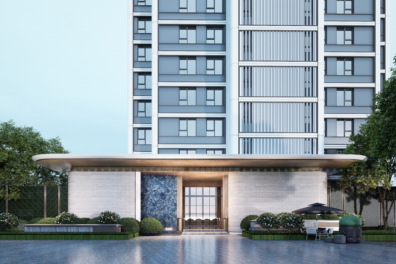 现代高层住宅SU模型下载【ID:1170680562】