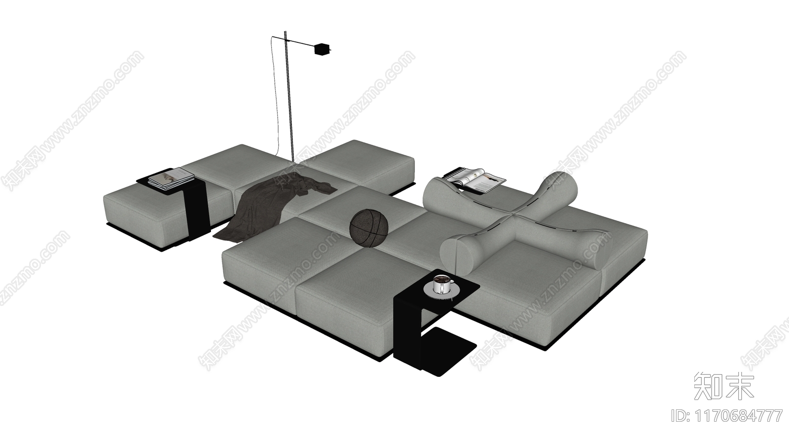 现代多人沙发SU模型下载【ID:1170684777】