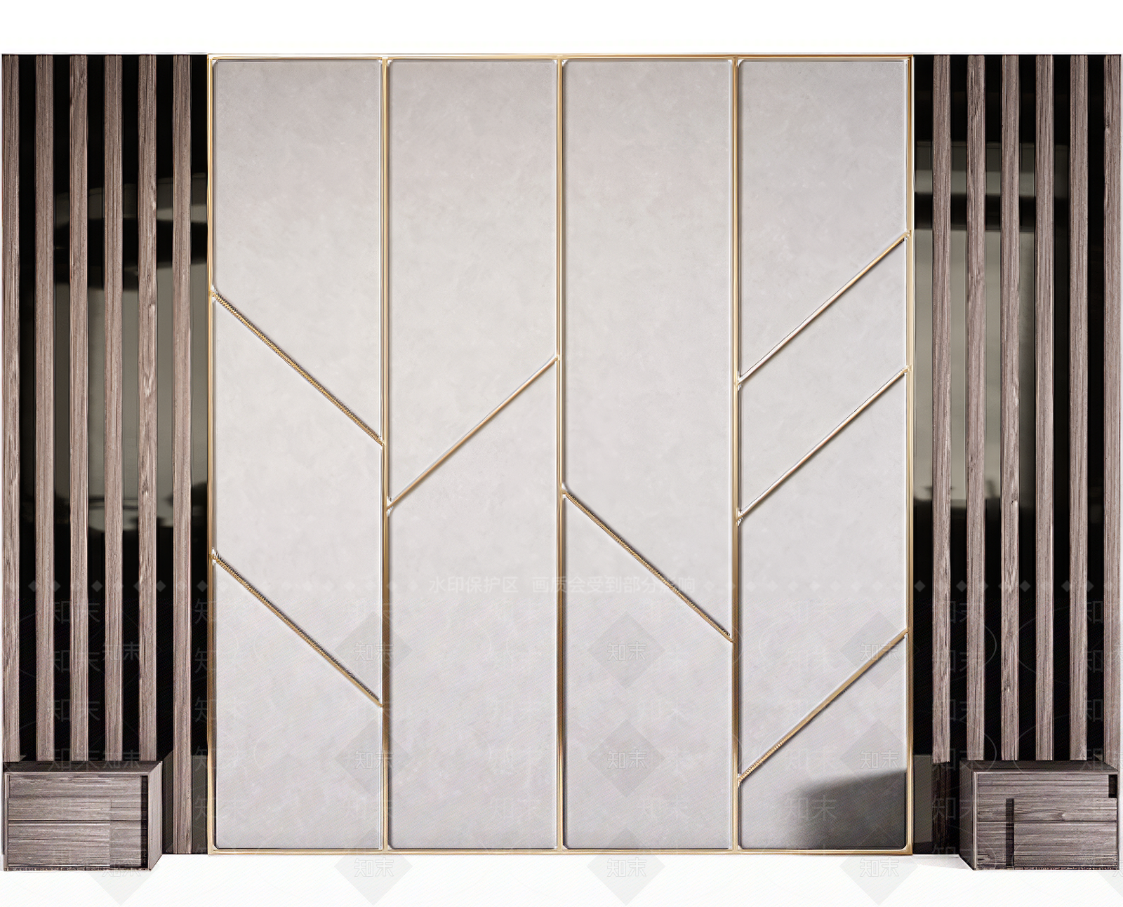 现代简约床头背景墙3D模型下载【ID:1170826524】