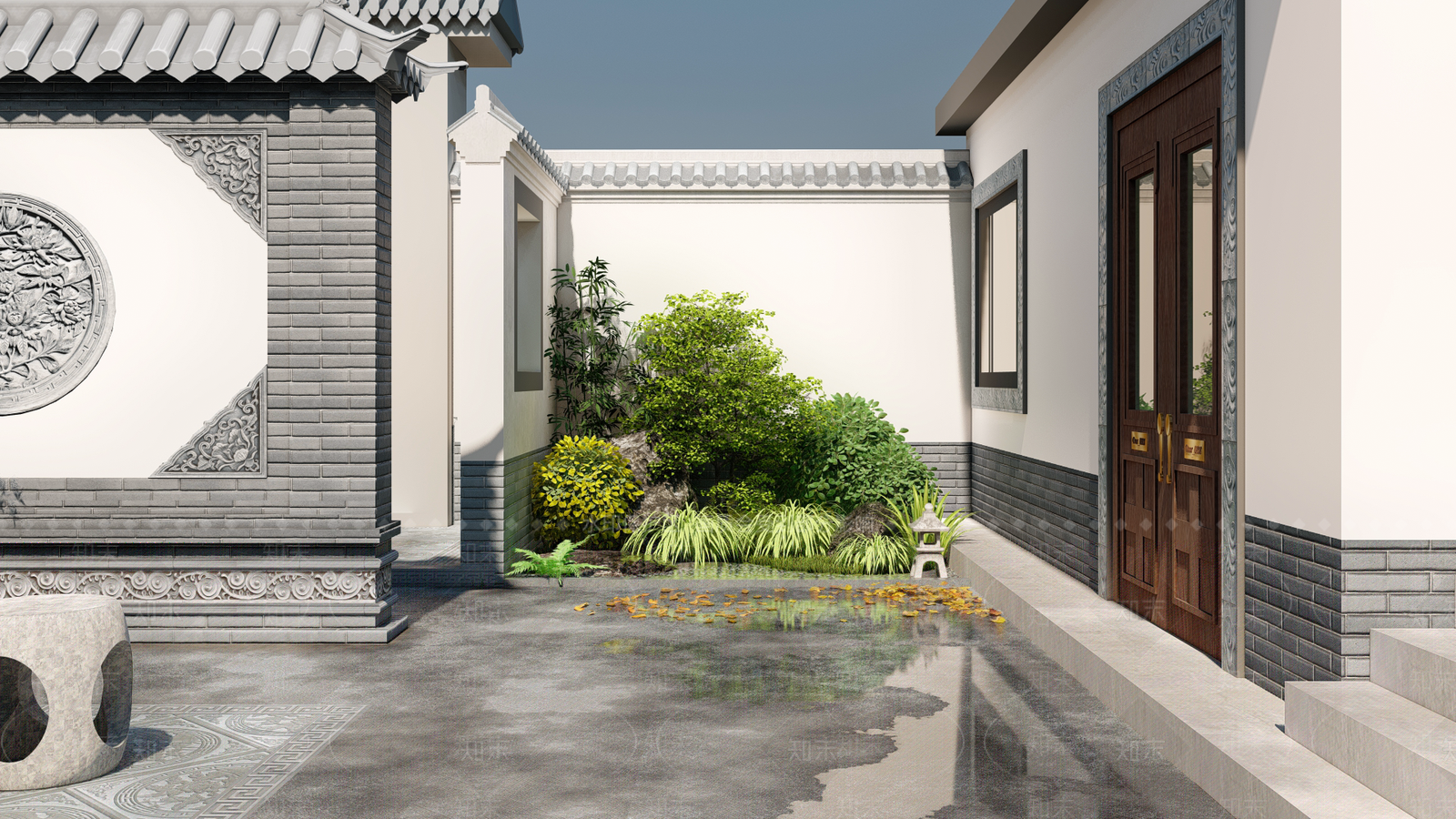 中式乡村庭院SU模型下载【ID:1174003660】