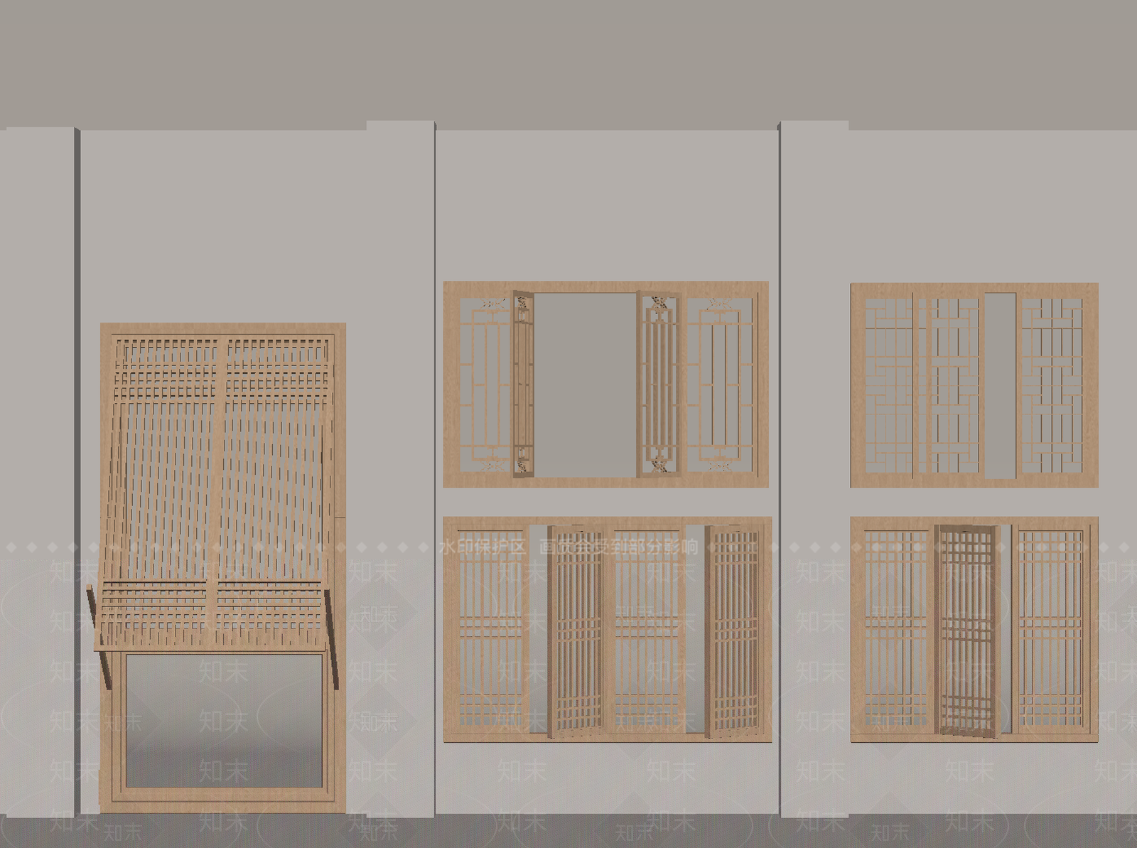 现代百叶窗SU模型下载【ID:1170688248】