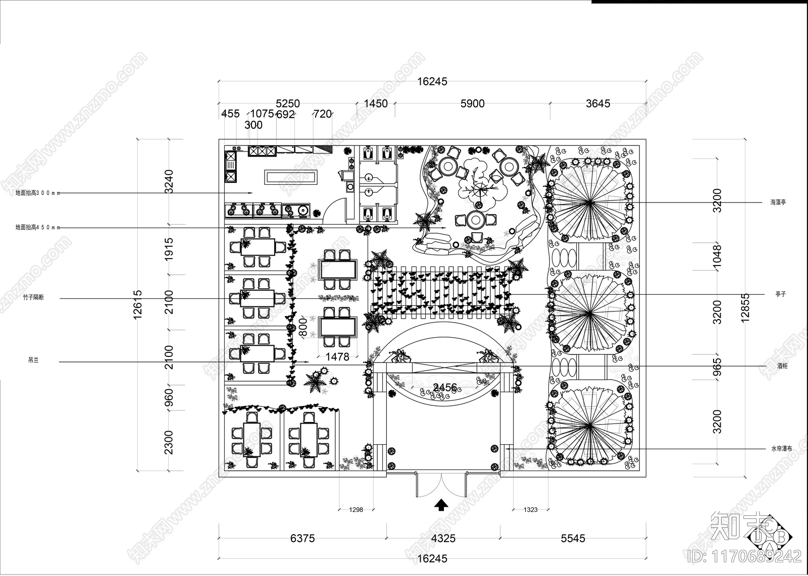 现代其他餐饮空间cad施工图下载【ID:1170689242】