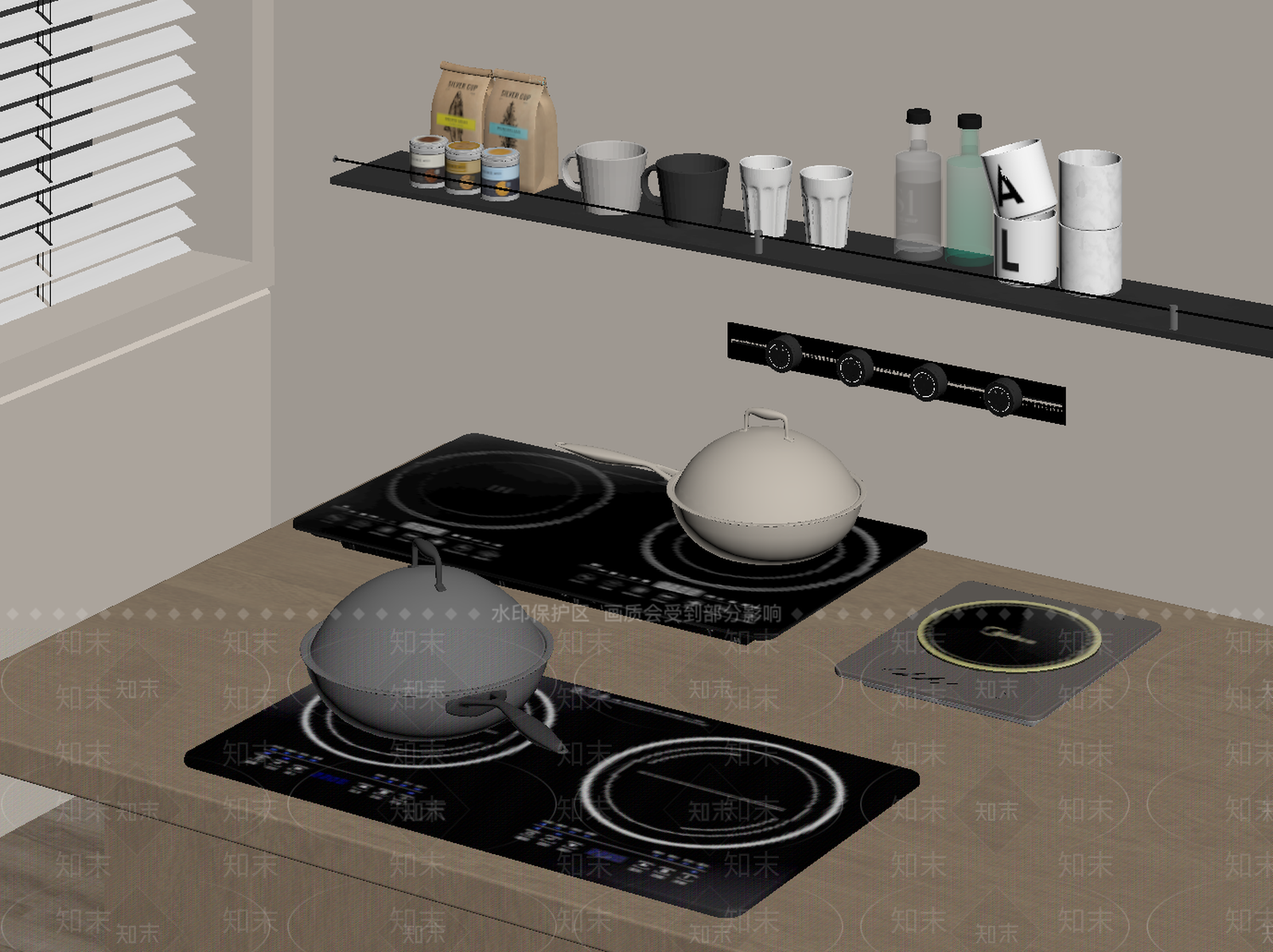 厨房用品组合SU模型下载【ID:1170689207】