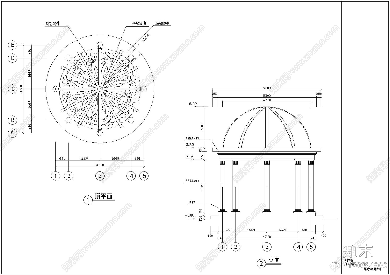 中式欧式古建cad施工图下载【ID:1170694900】