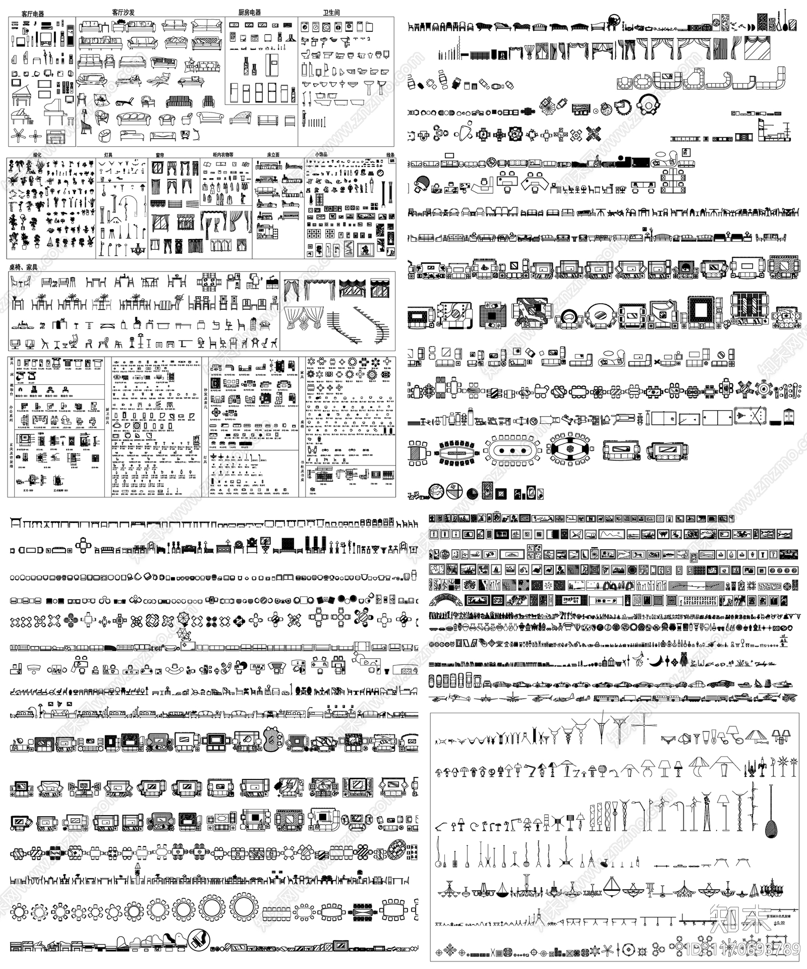 现代家装图库施工图下载【ID:1170693789】