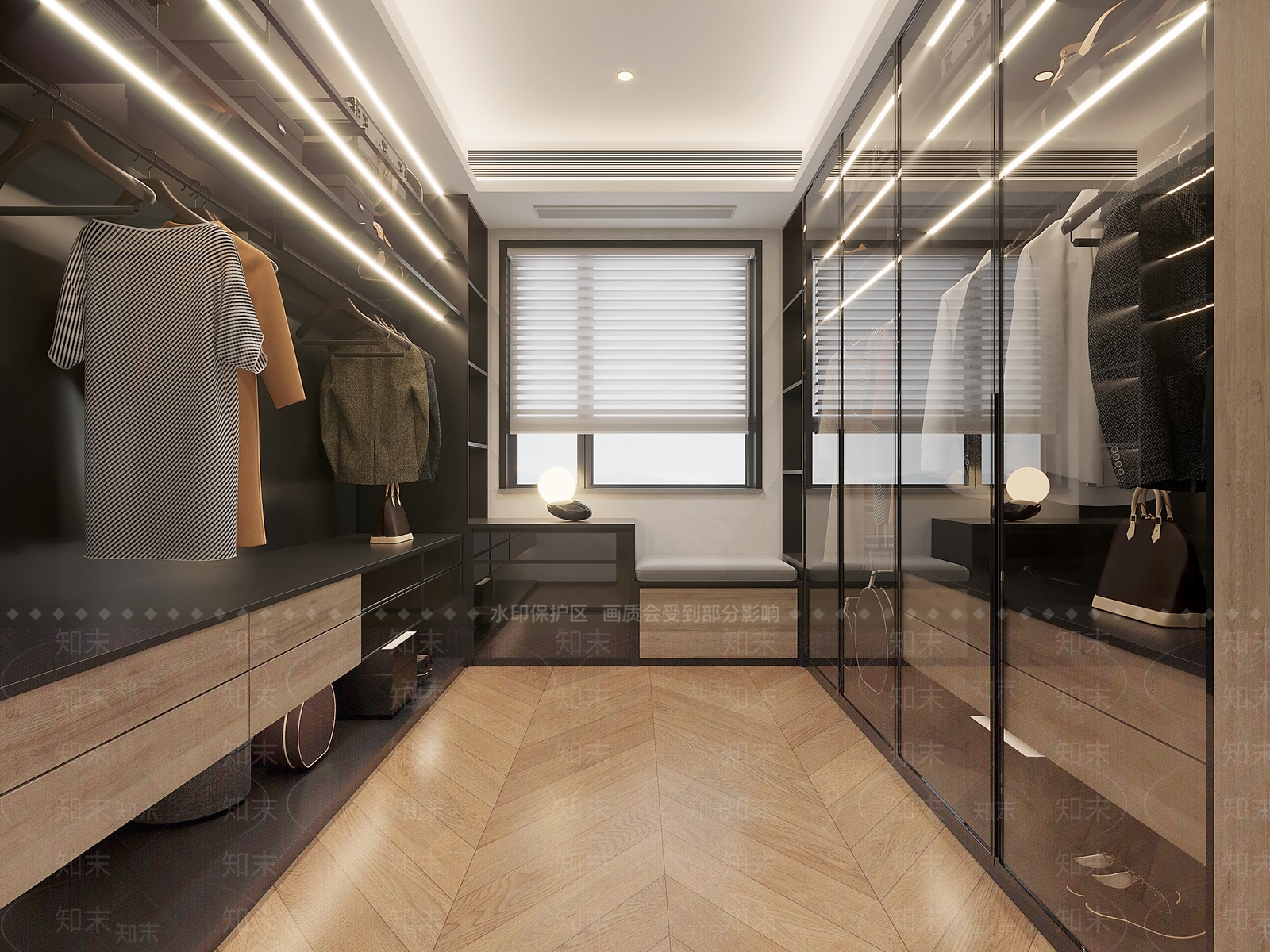 现代轻奢衣帽间3D模型下载【ID:1170695077】