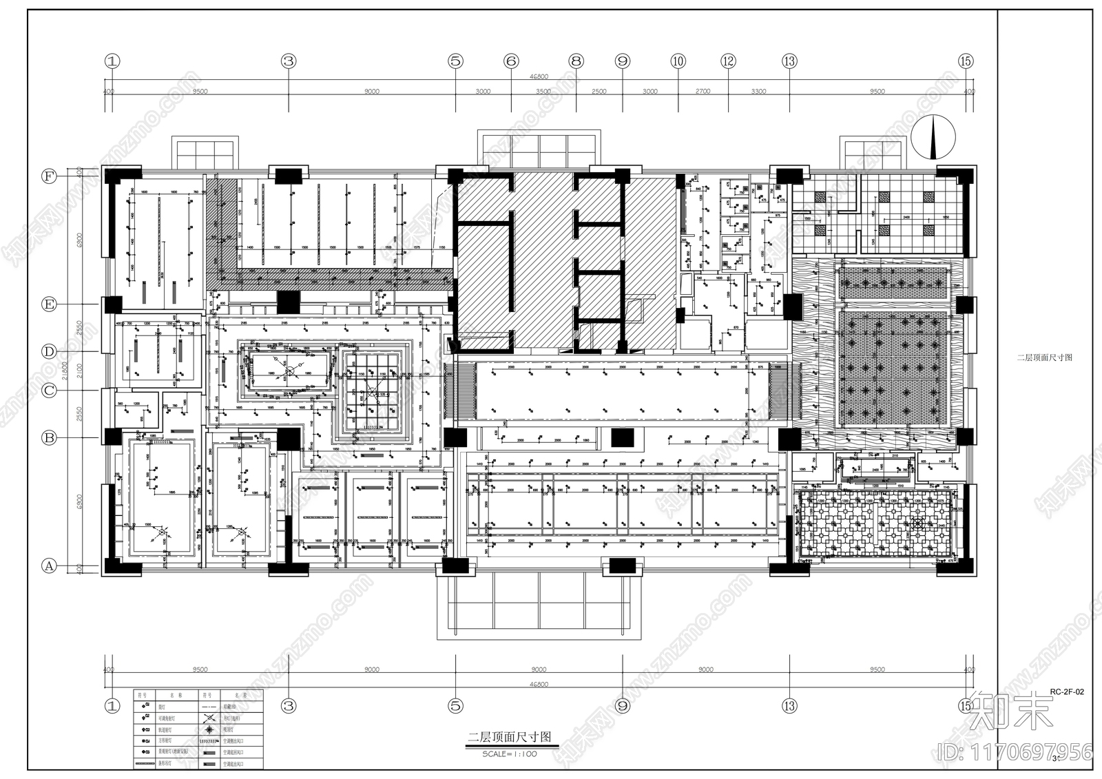 现代中式整体办公空间cad施工图下载【ID:1170697956】