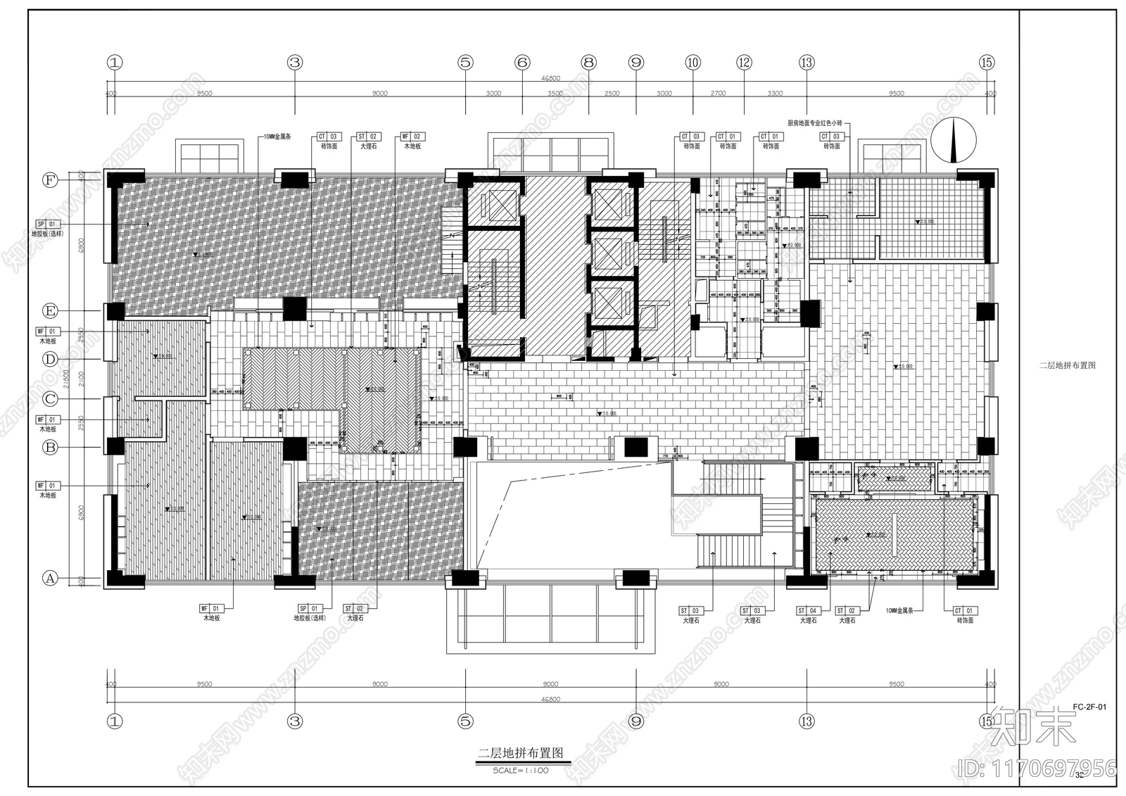 现代中式整体办公空间cad施工图下载【ID:1170697956】