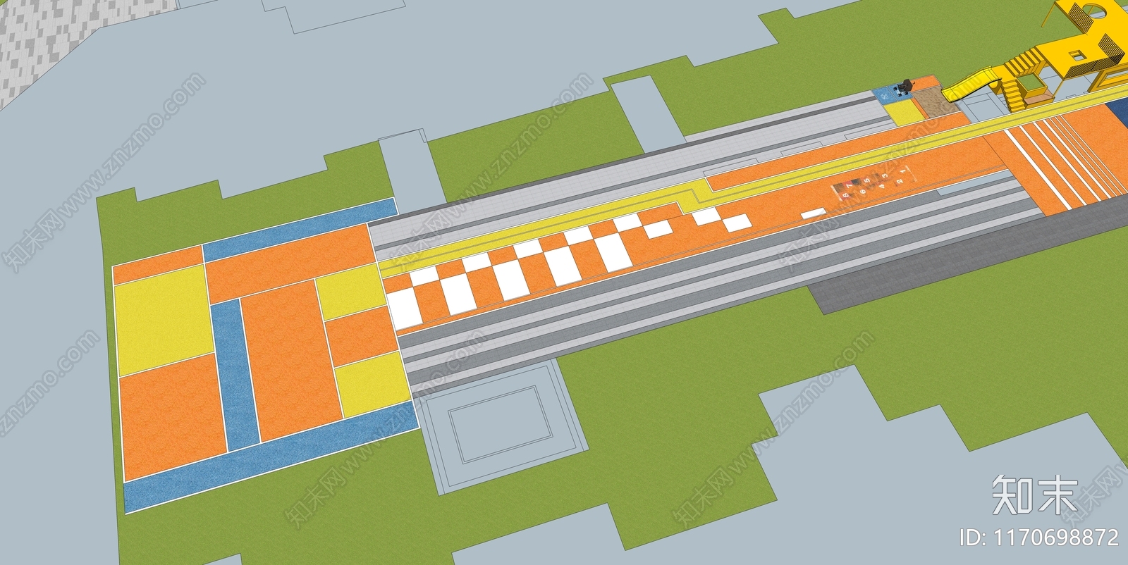 现代儿童游乐区SU模型下载【ID:1170698872】