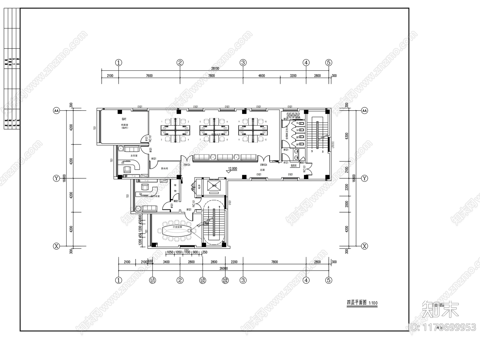 现代整体办公空间cad施工图下载【ID:1170699953】