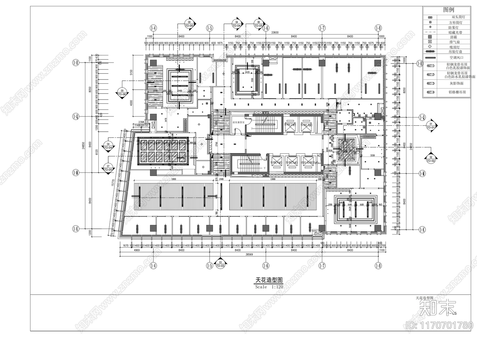 现代整体办公空间cad施工图下载【ID:1170701780】