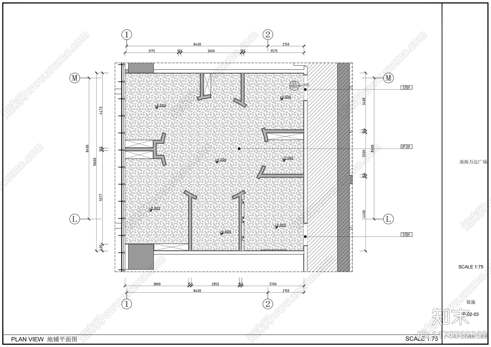 现代办公室cad施工图下载【ID:1170702302】