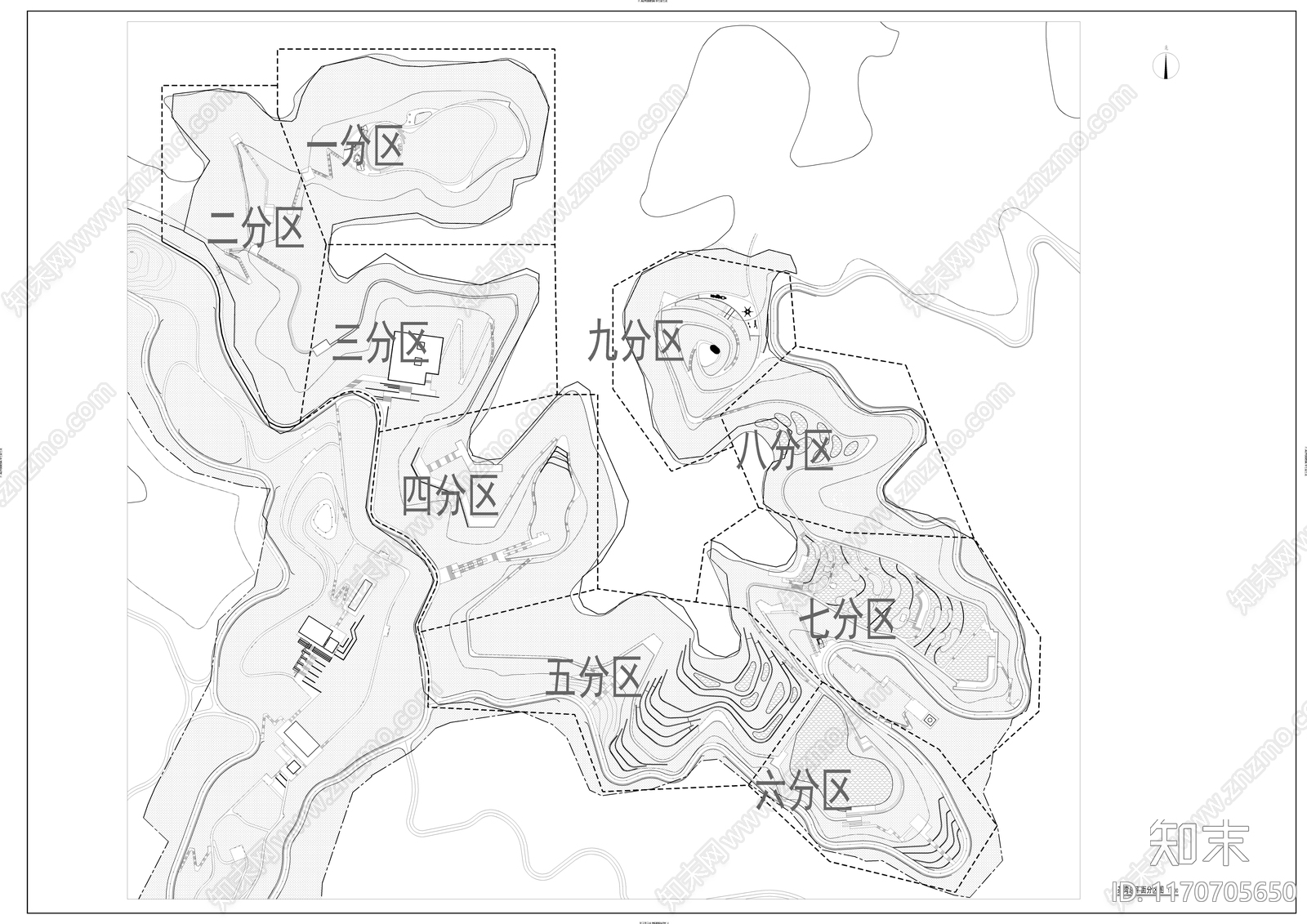 现代公园景观cad施工图下载【ID:1170705650】