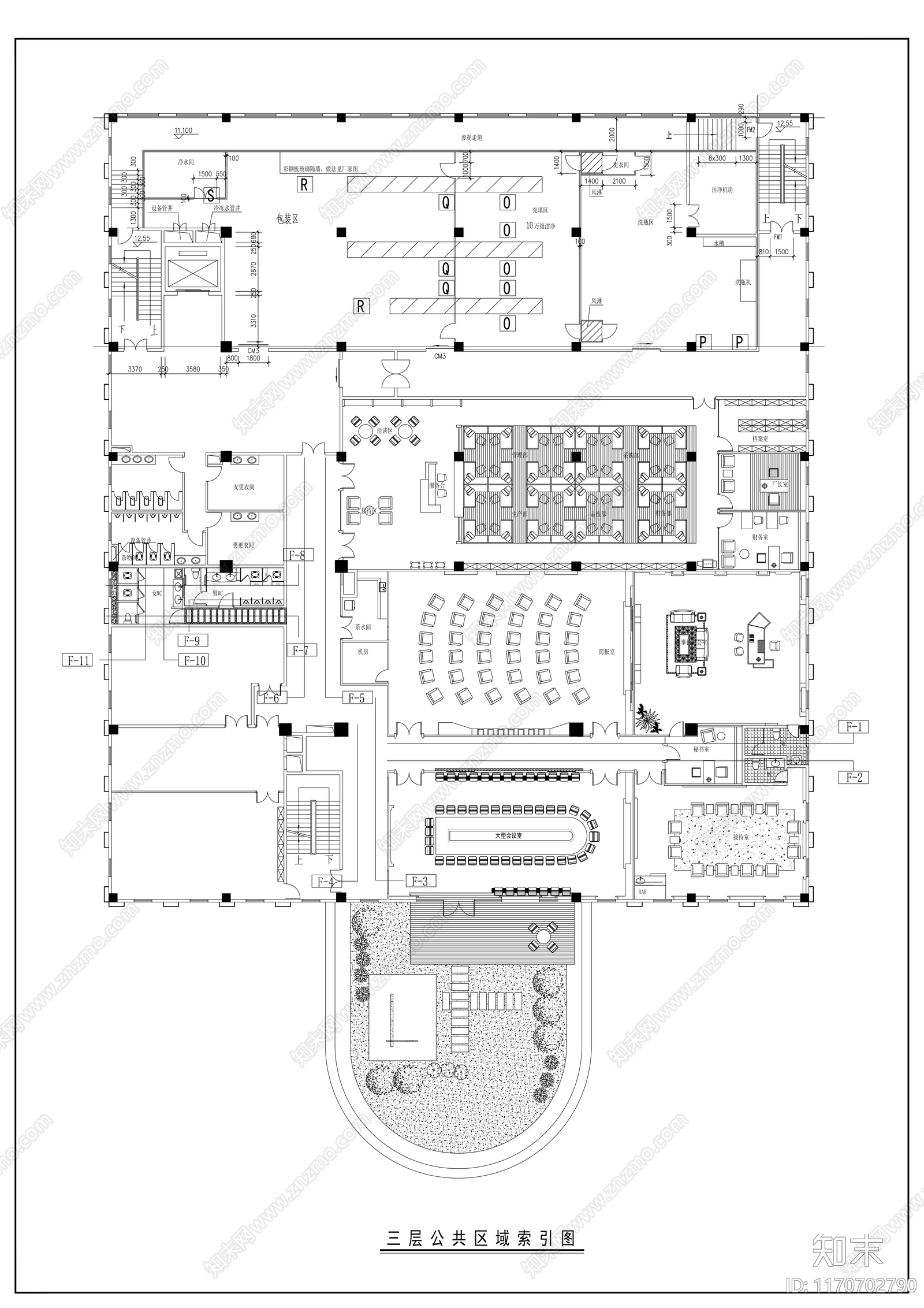 现代整体办公空间cad施工图下载【ID:1170702790】