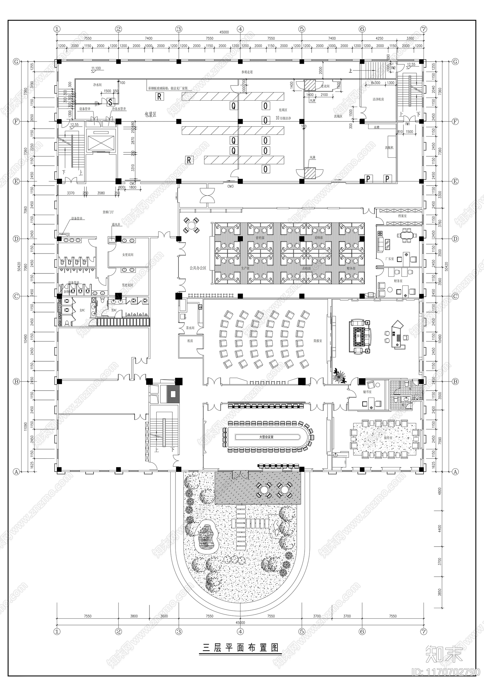 现代整体办公空间cad施工图下载【ID:1170702790】