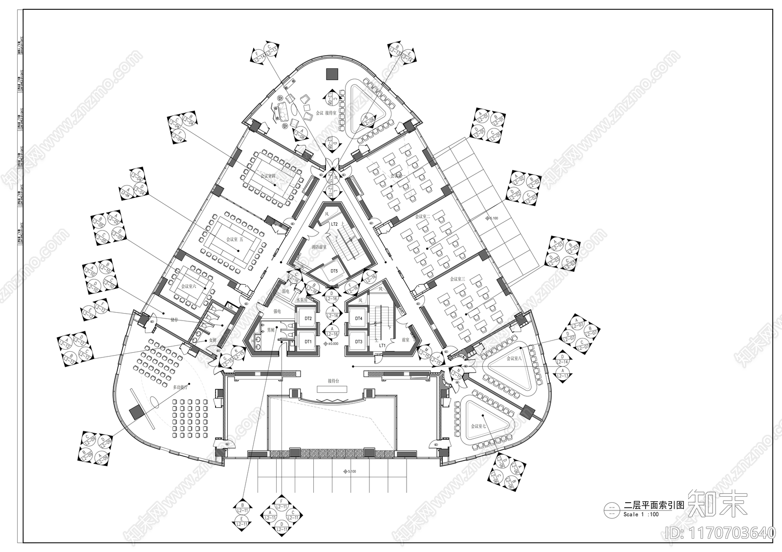 现代整体办公空间cad施工图下载【ID:1170703640】