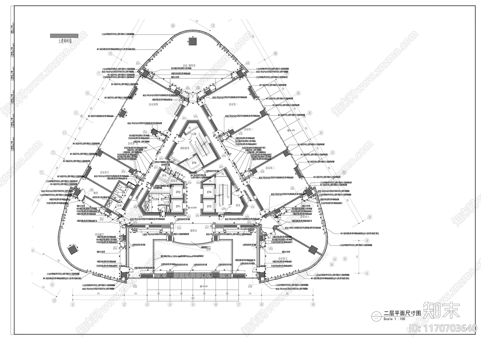 现代整体办公空间cad施工图下载【ID:1170703640】