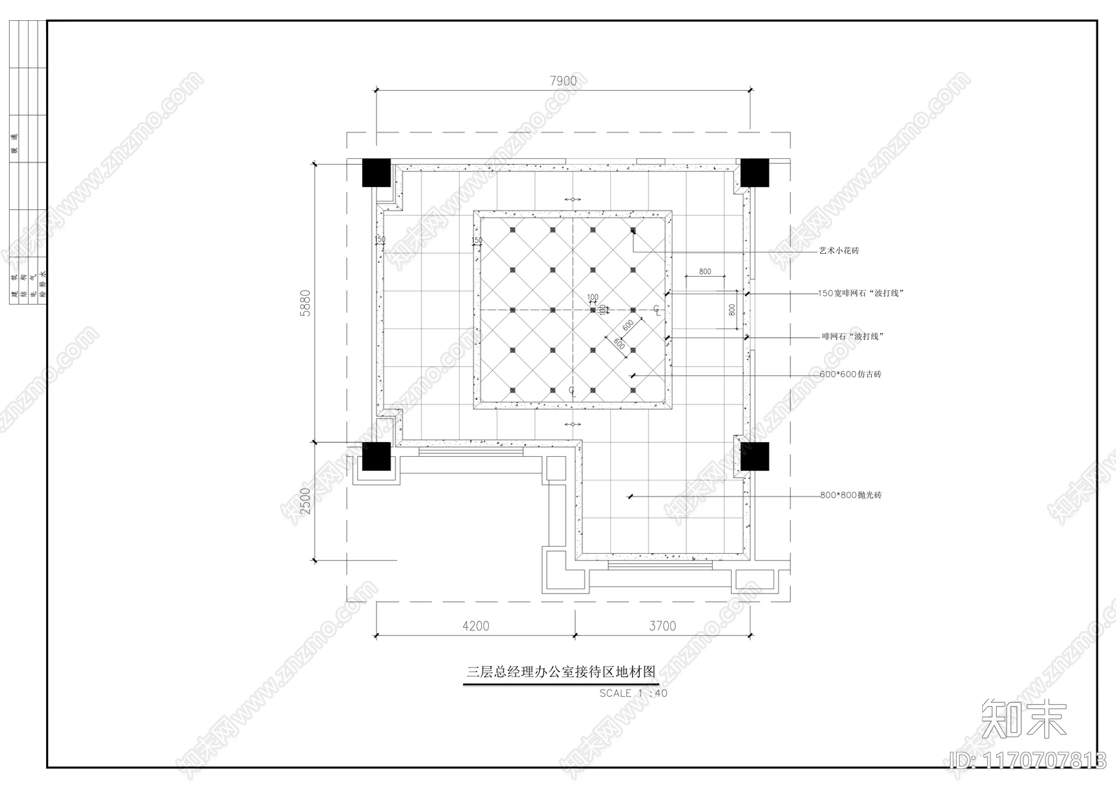 现代办公室cad施工图下载【ID:1170707813】