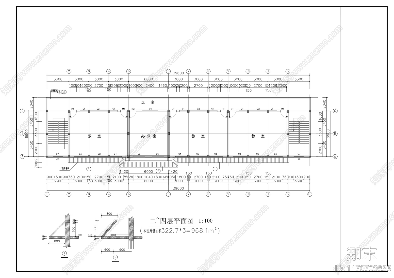 现代学校建筑cad施工图下载【ID:1170709836】