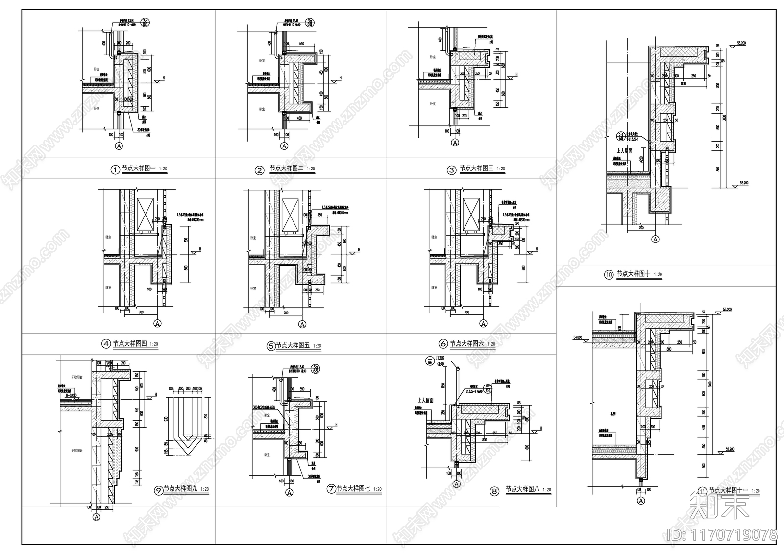 现代住宅楼建筑cad施工图下载【ID:1170719078】