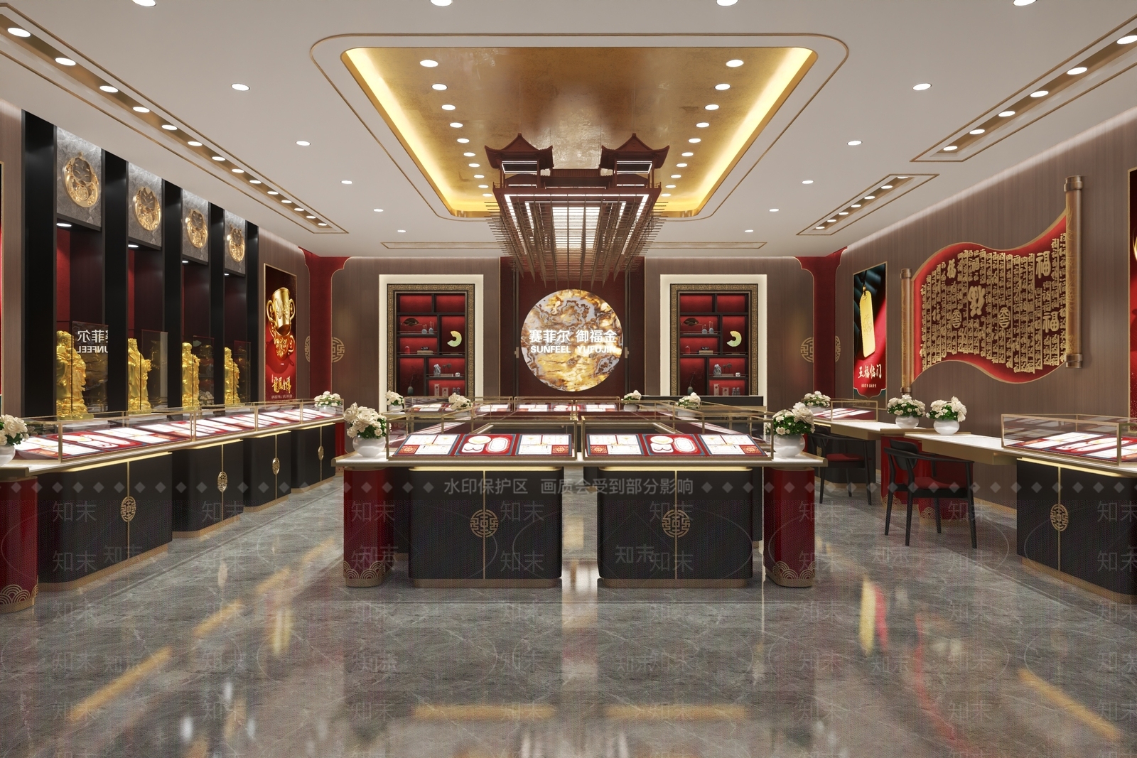 新中式现代珠宝店3D模型下载【ID:1170721268】