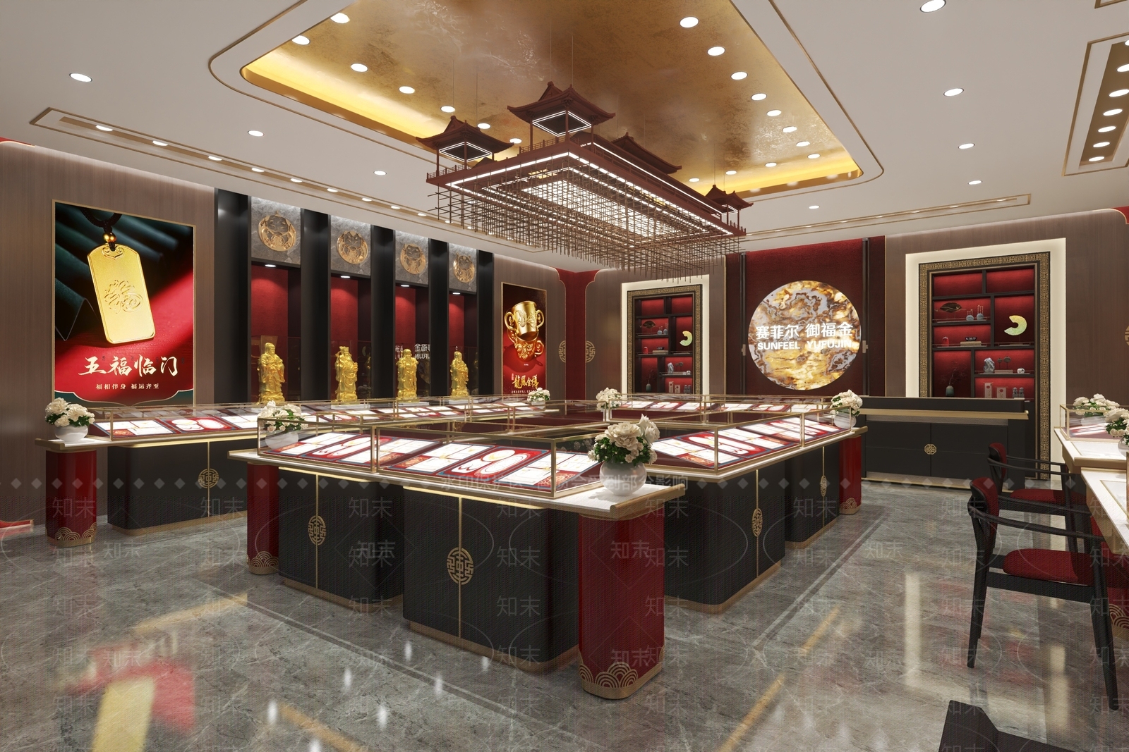 新中式现代珠宝店3D模型下载【ID:1170721268】