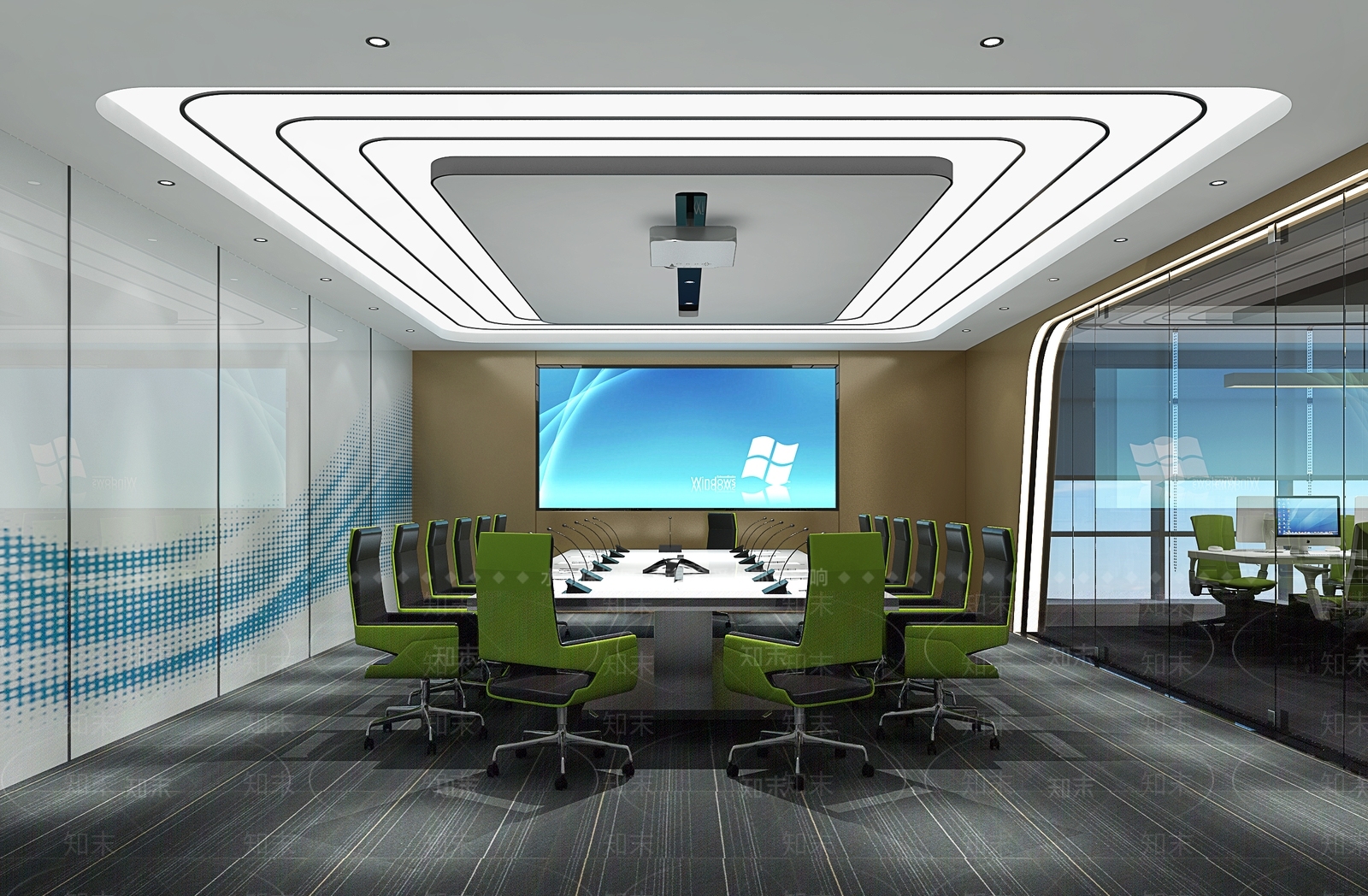 现代极简办公大厅3D模型下载【ID:1170721689】