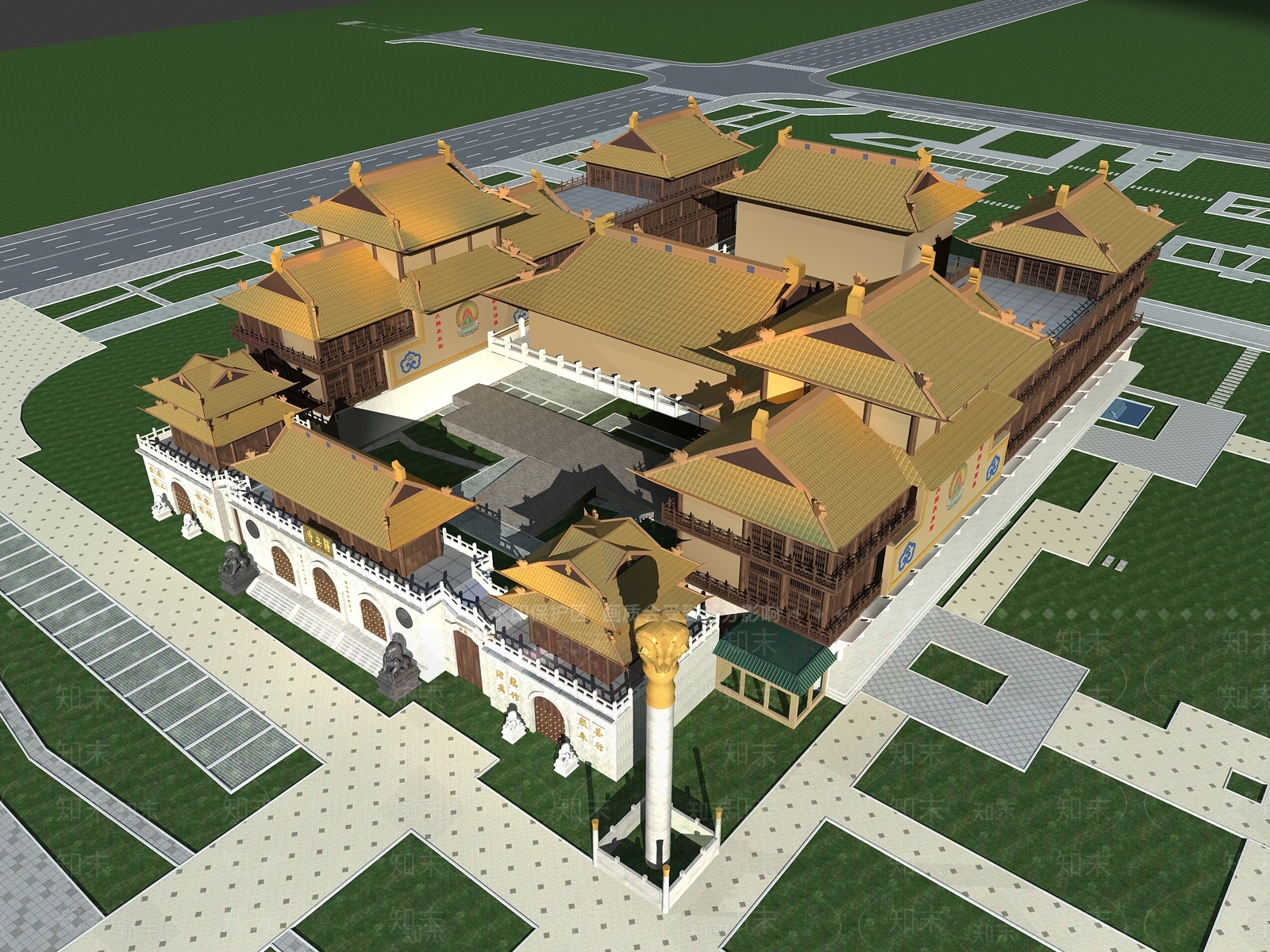 现代古建3D模型下载【ID:1170722354】
