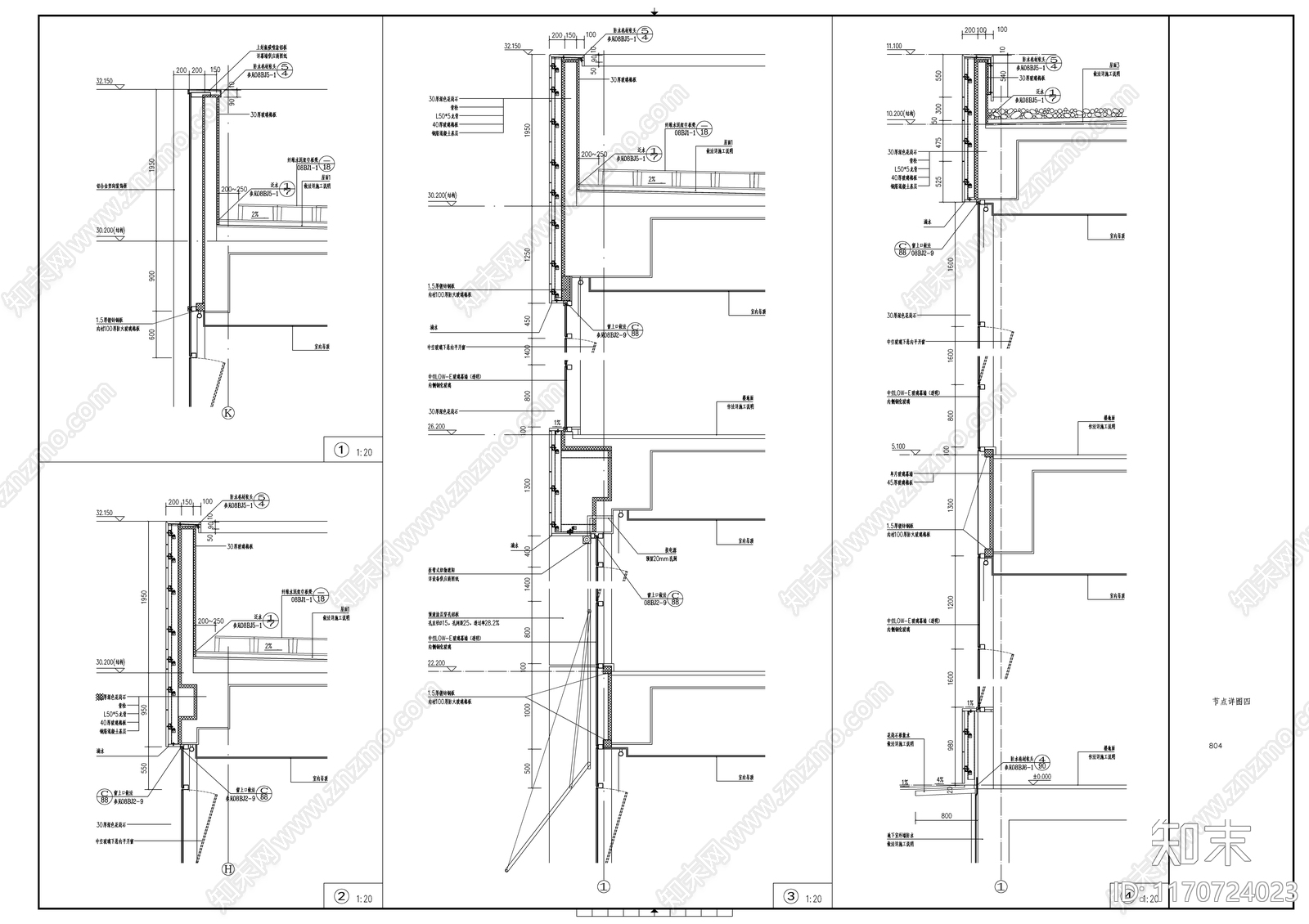 现代办公楼建筑cad施工图下载【ID:1170724023】