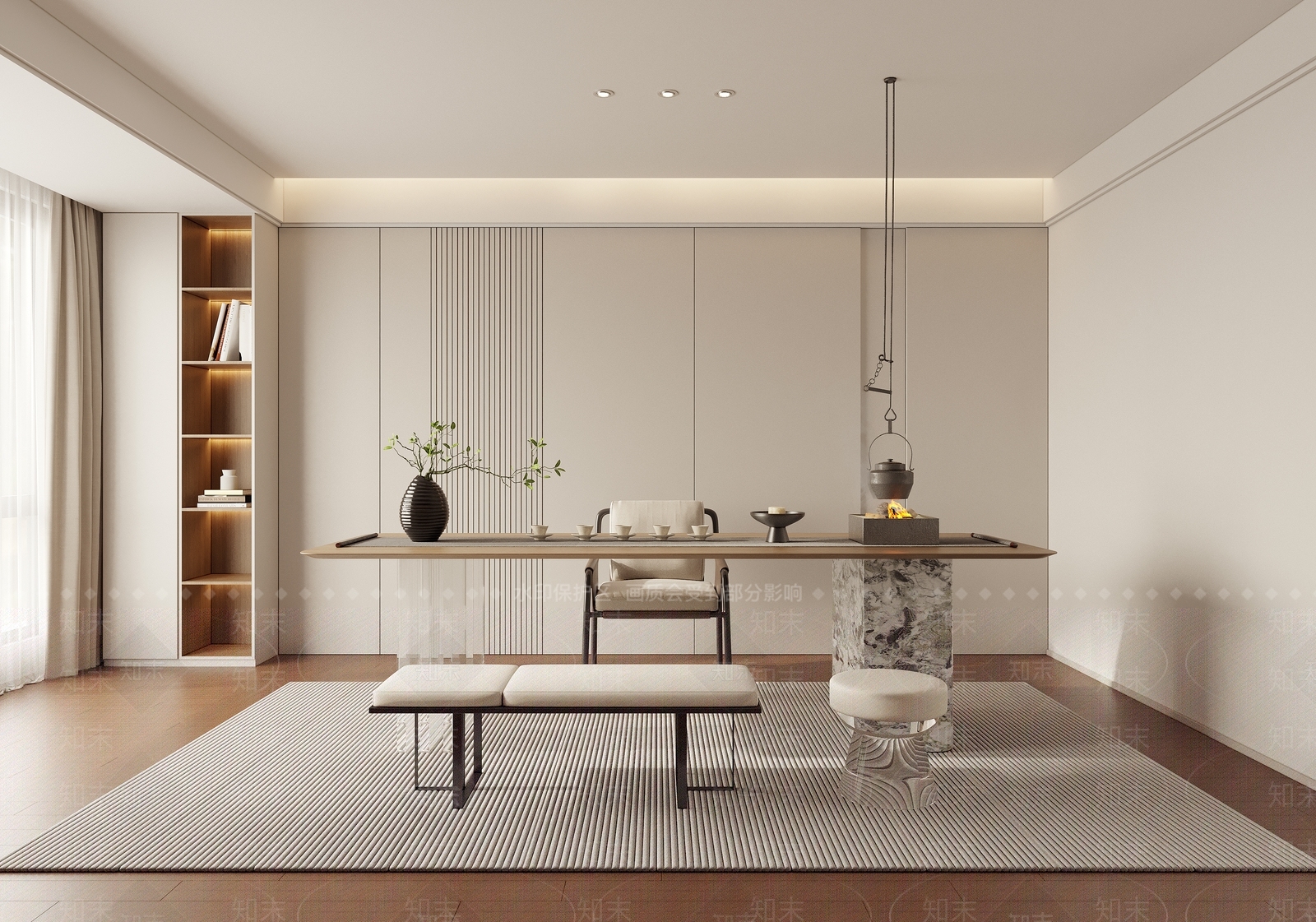 现代新中式茶室3D模型下载【ID:1170724711】