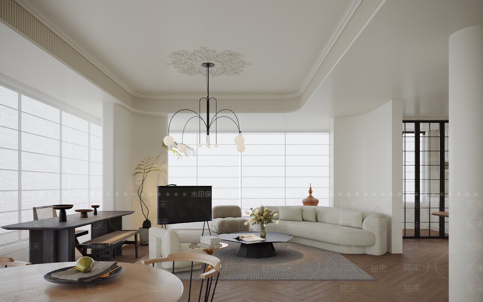法式玄关3D模型下载【ID:1214734160】