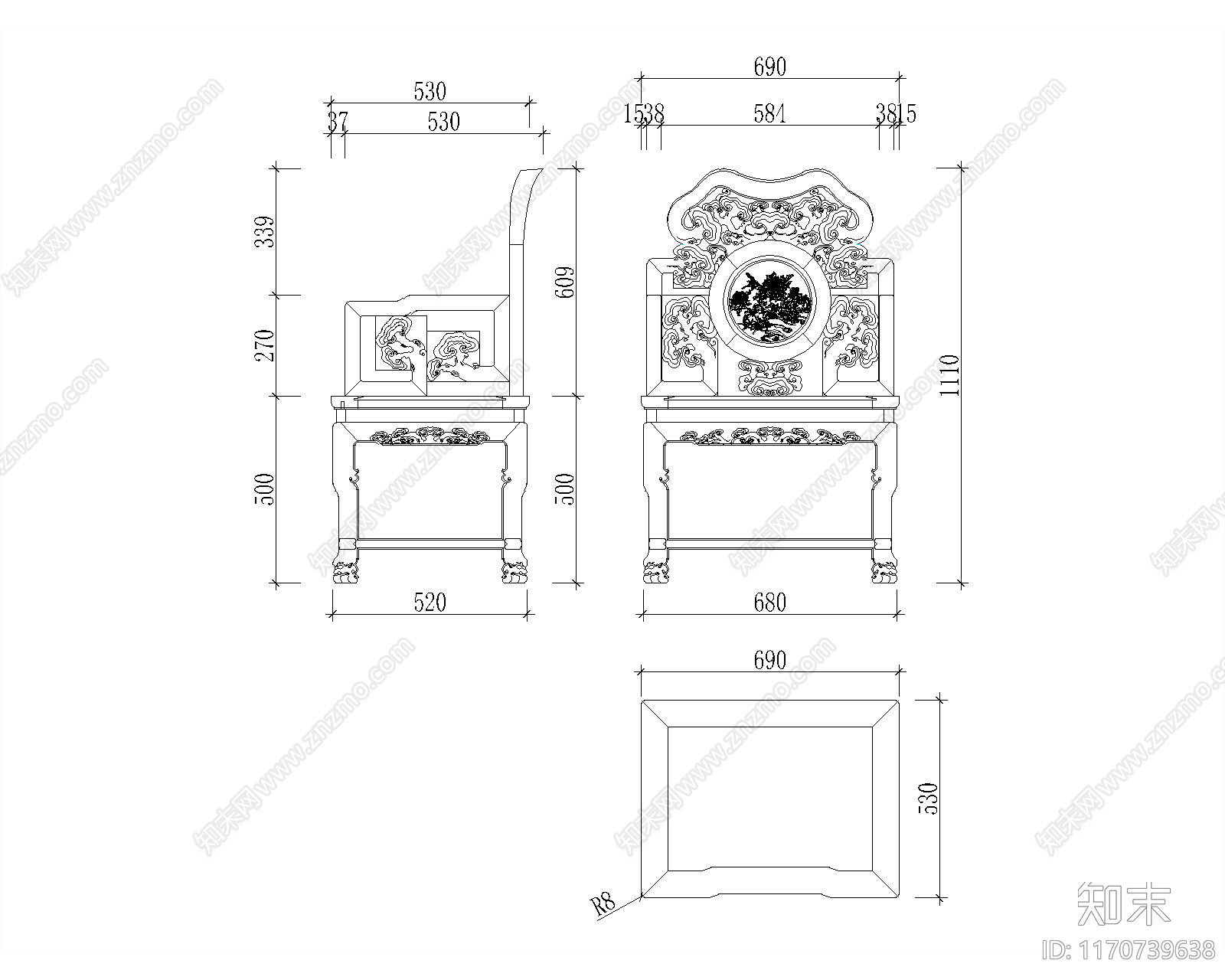 中古综合家具图库施工图下载【ID:1170739638】