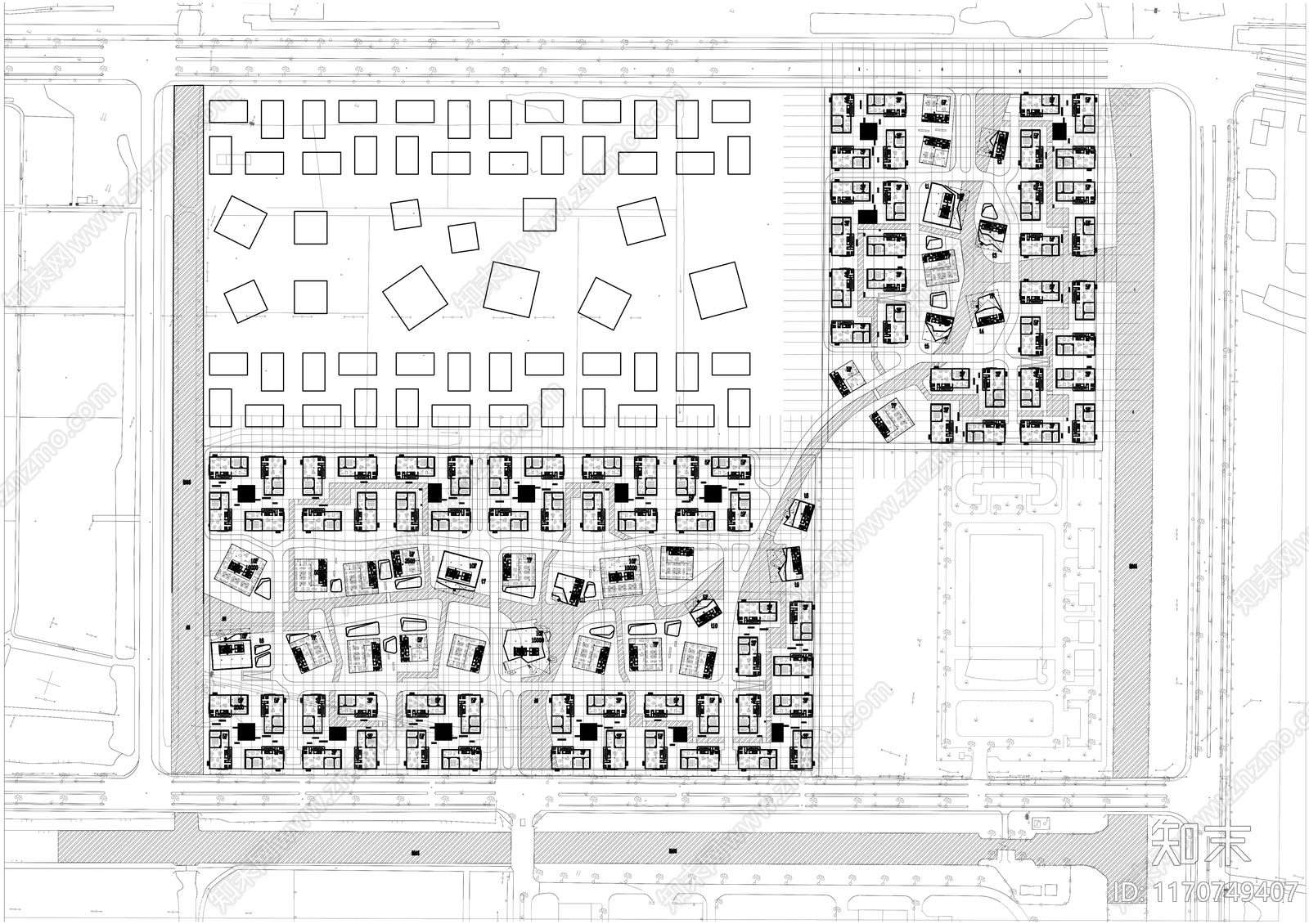 现代产业园建筑cad施工图下载【ID:1170749407】