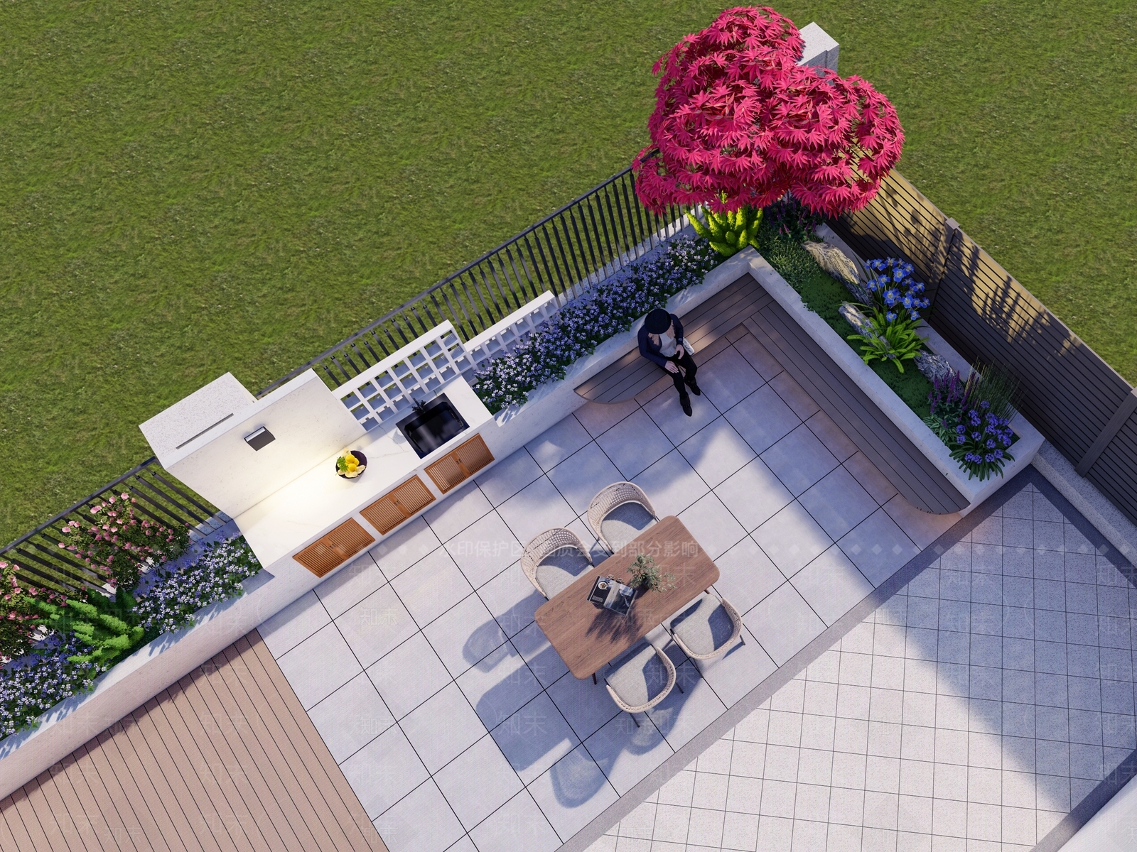 现代别墅庭院SU模型下载【ID:1170746997】