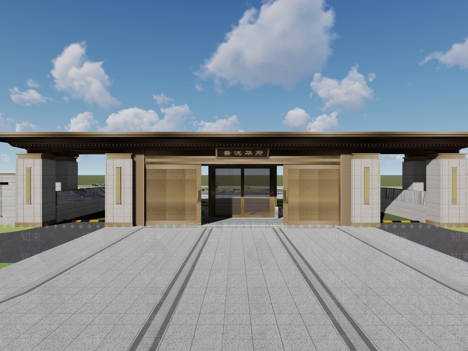 新中式小区建筑SU模型下载【ID:1170751948】