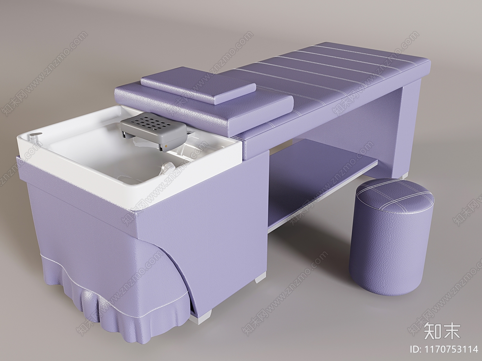 现代奶油按摩床3D模型下载【ID:1170753114】