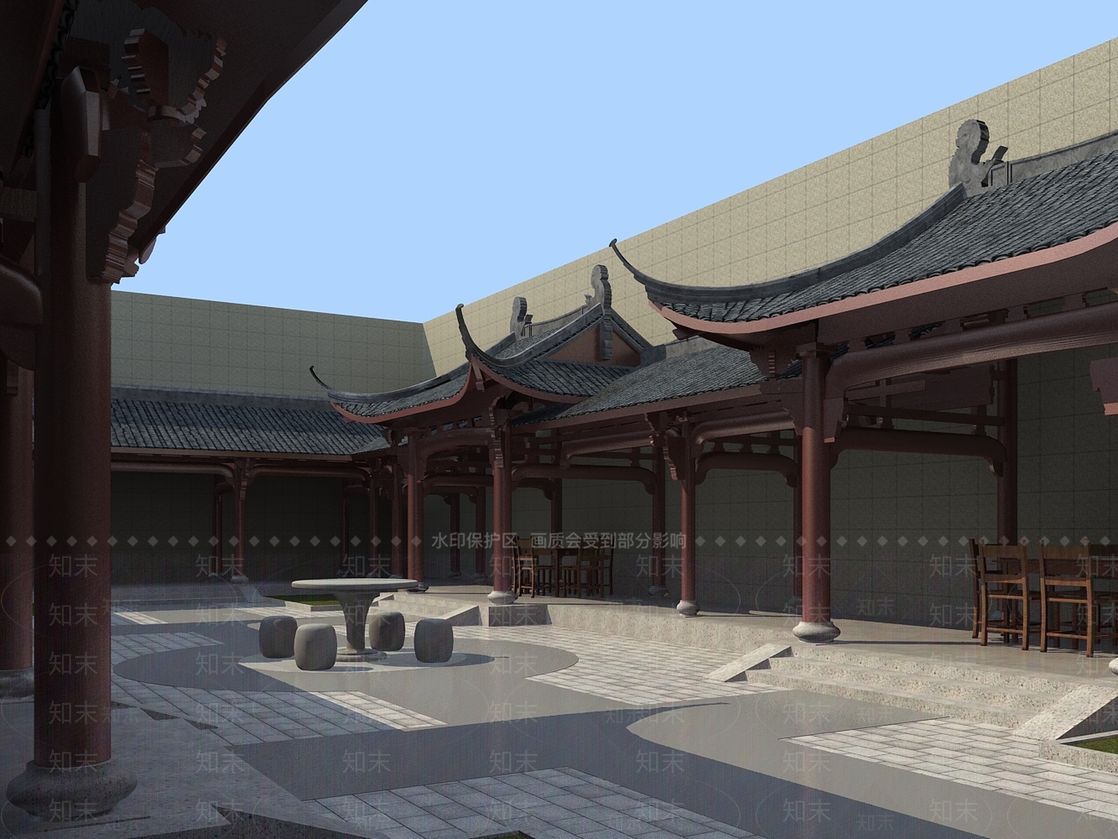 中式古建3D模型下载【ID:1170755921】
