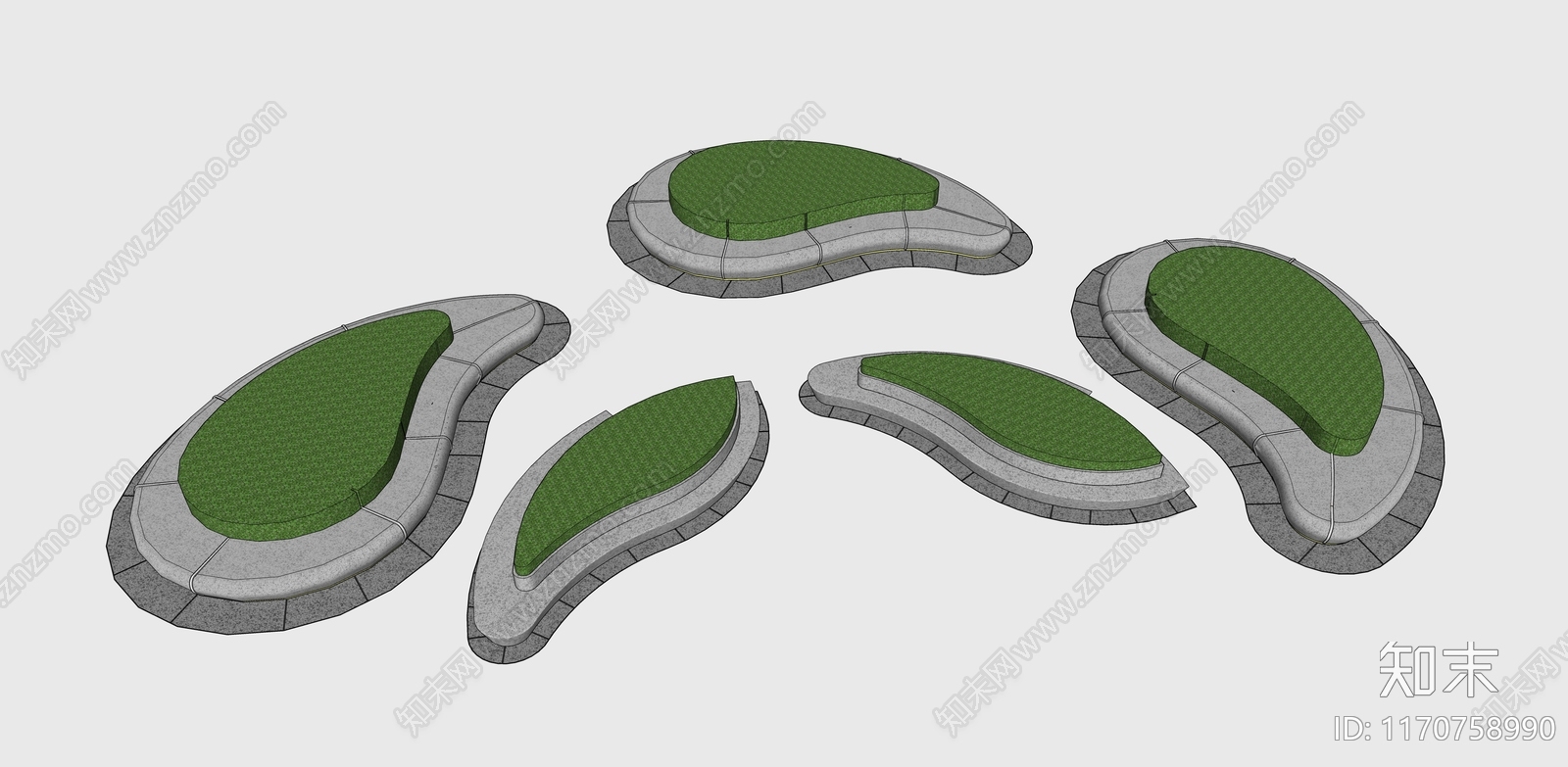 现代景观座椅SU模型下载【ID:1170758990】