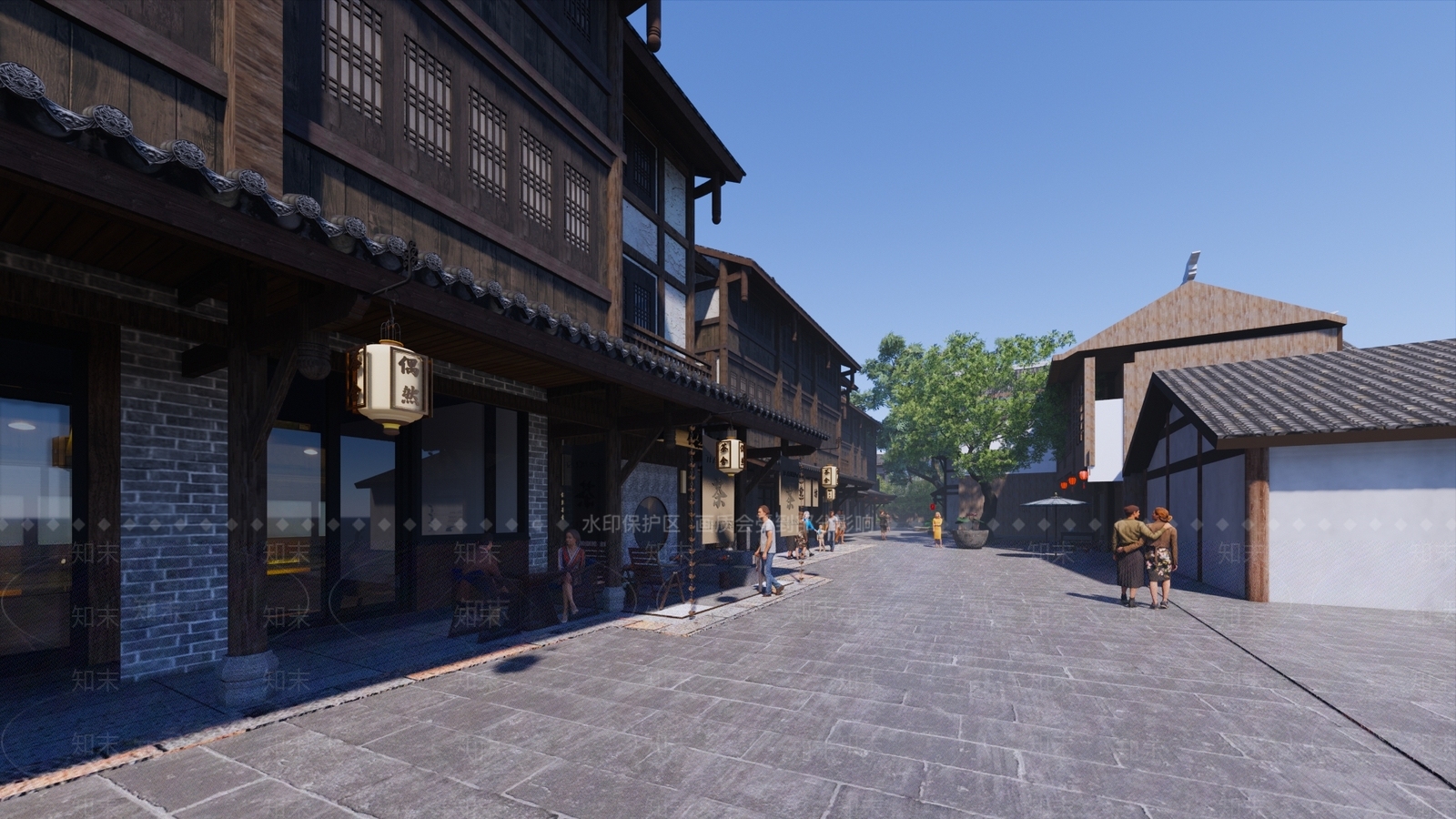 中式乡村庭院SU模型下载【ID:1170758954】