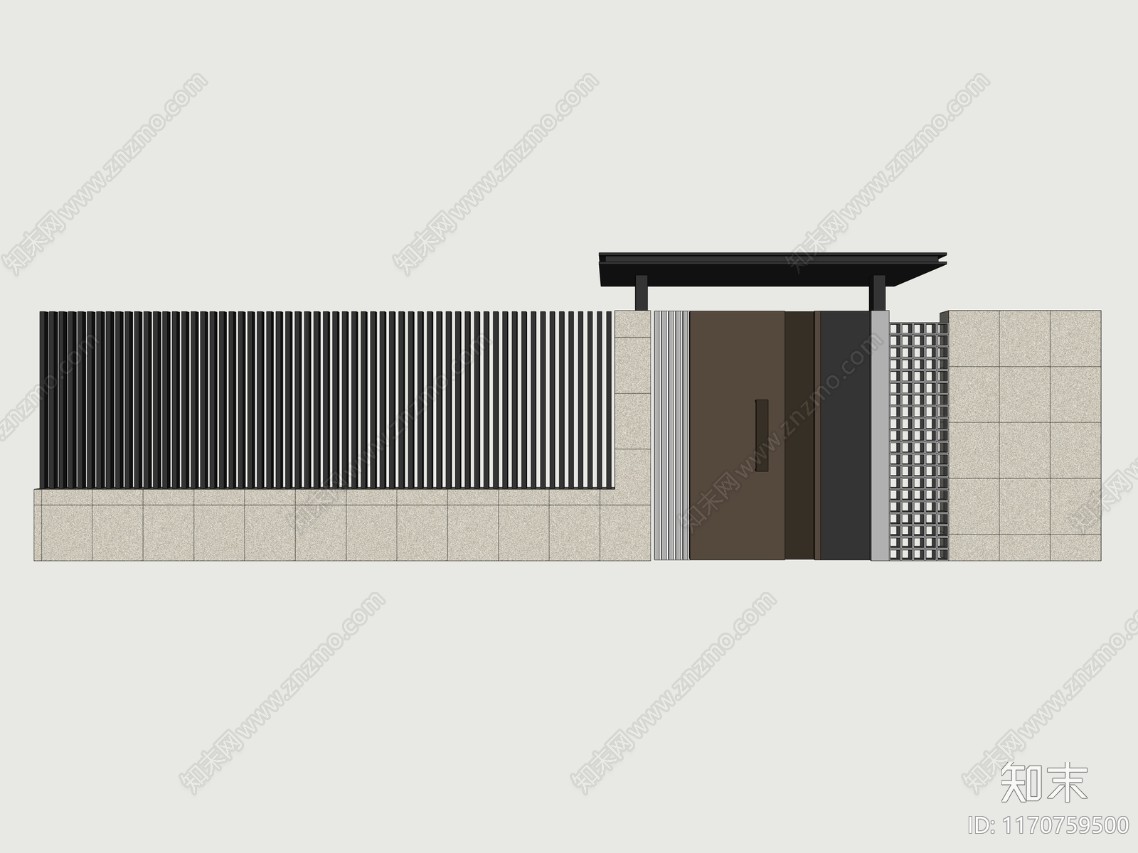 新中式庭院门SU模型下载【ID:1170759500】