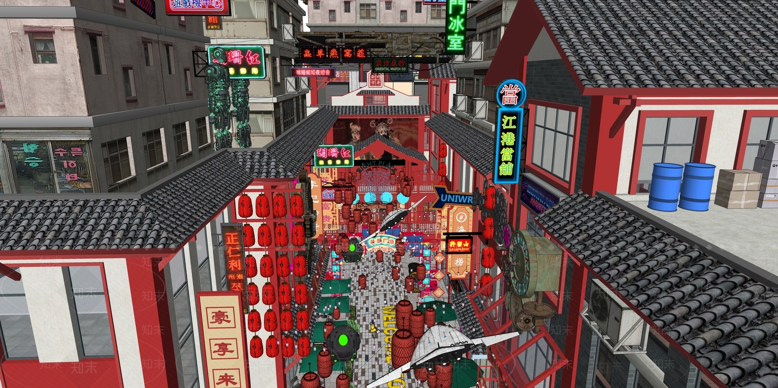 现代新中式风格建筑SU模型下载【ID:1170760871】