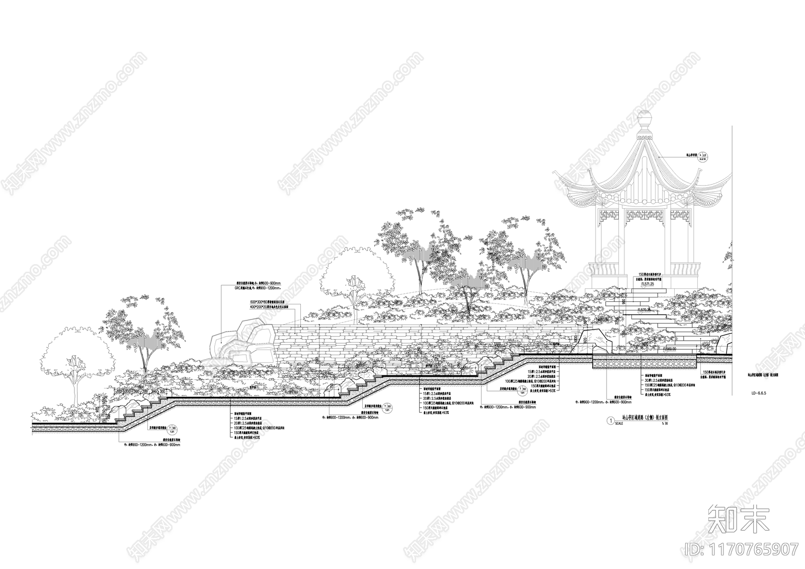 中式假山水景图库施工图下载【ID:1170765907】