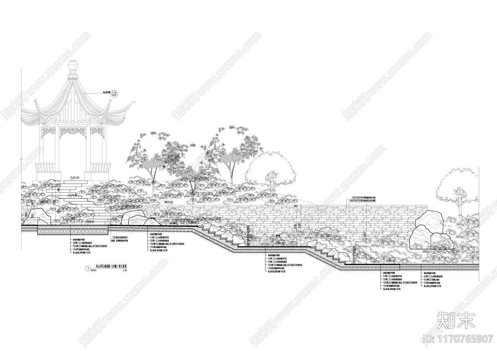 中式假山水景图库施工图下载【ID:1170765907】