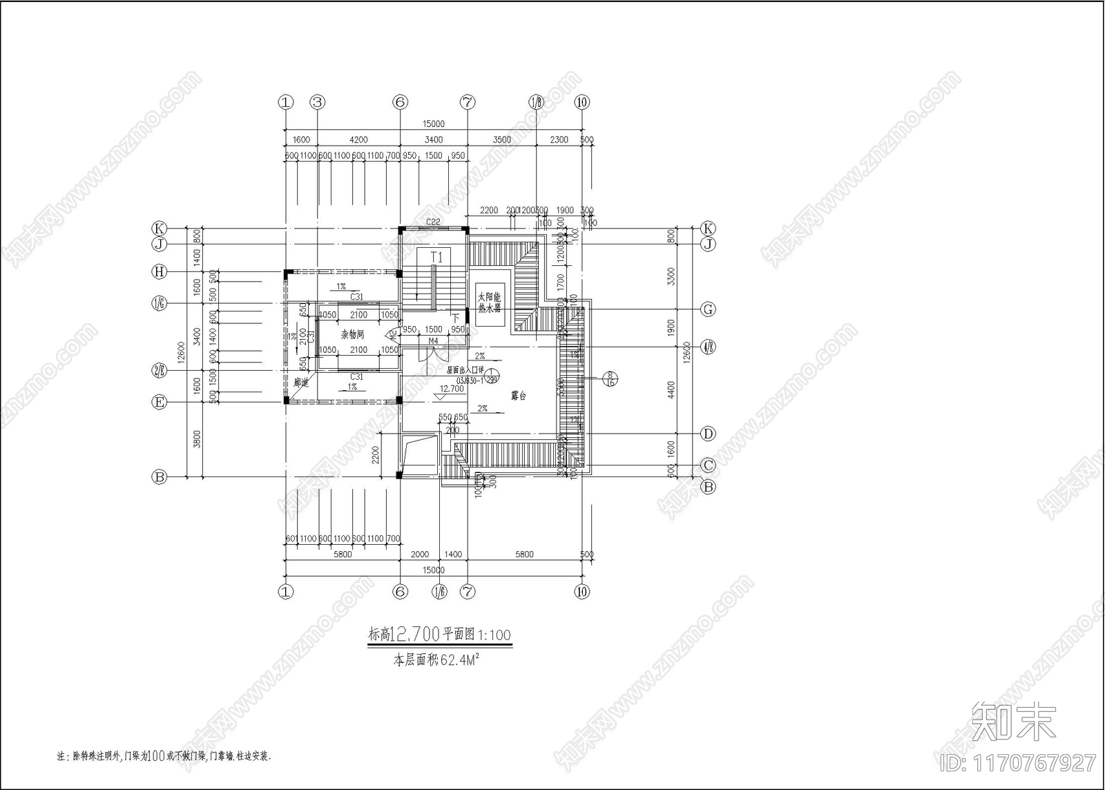 简欧别墅建筑施工图下载【ID:1170767927】