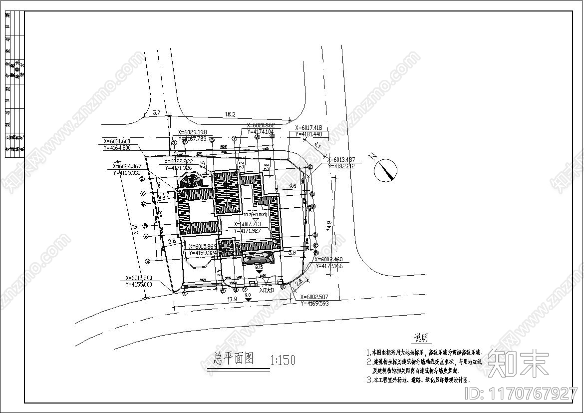 简欧别墅建筑施工图下载【ID:1170767927】