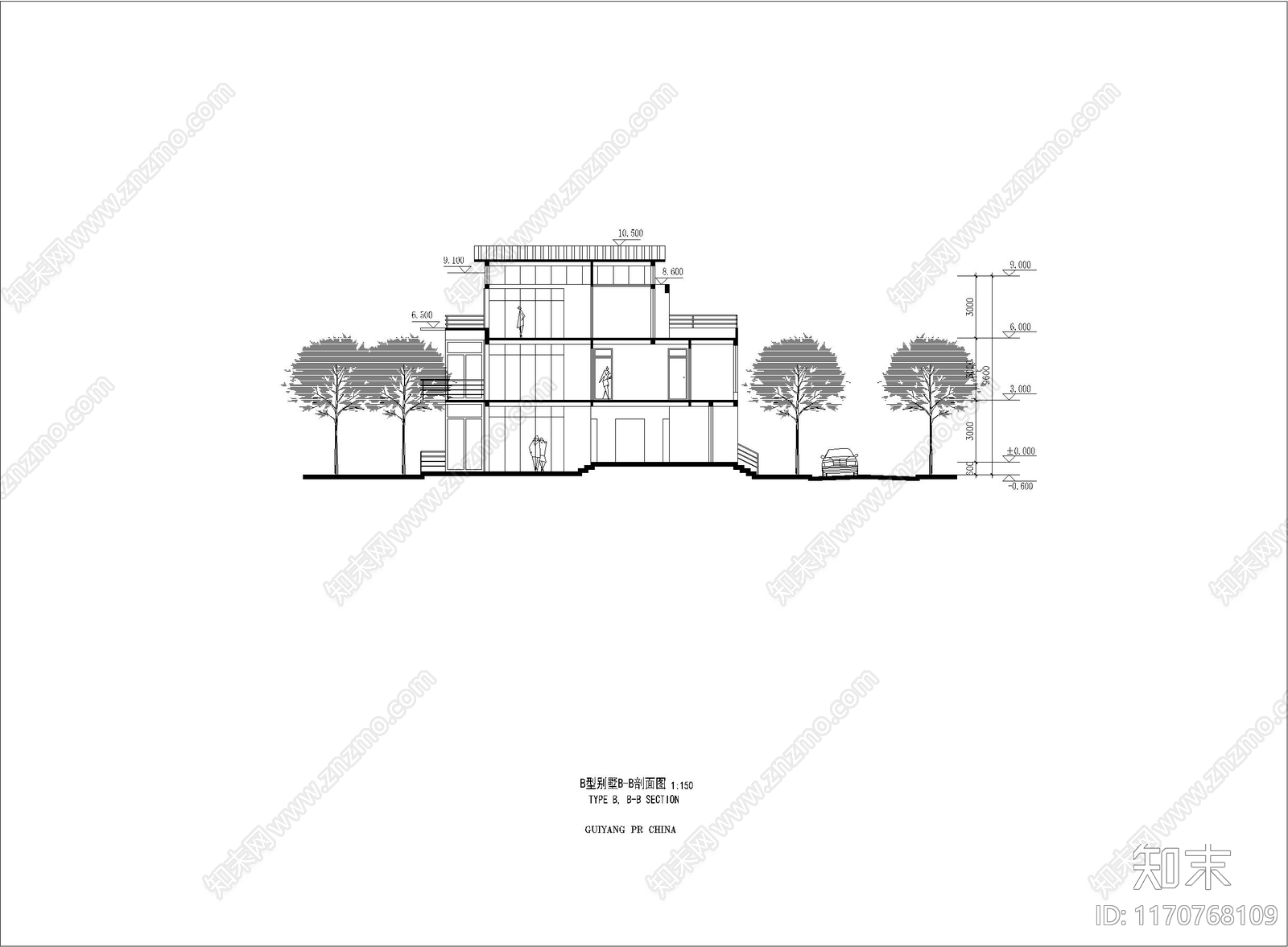 现代别墅建筑cad施工图下载【ID:1170768109】