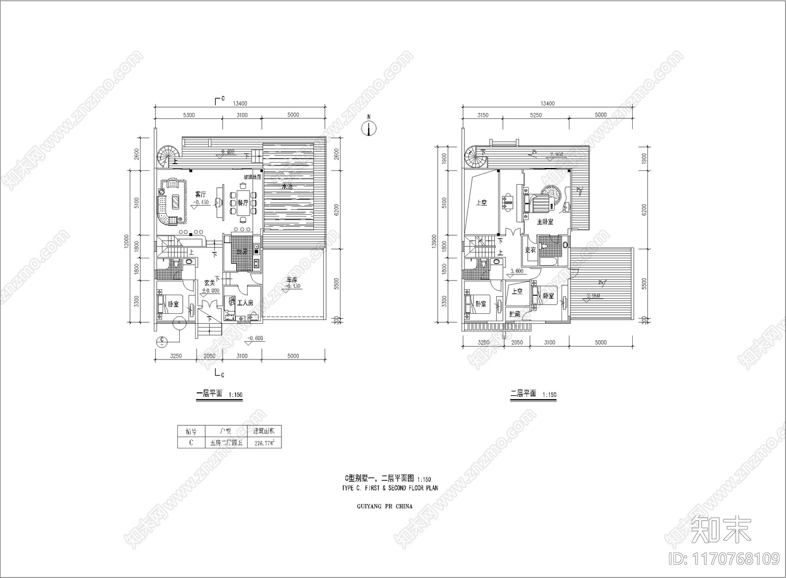 现代别墅建筑cad施工图下载【ID:1170768109】