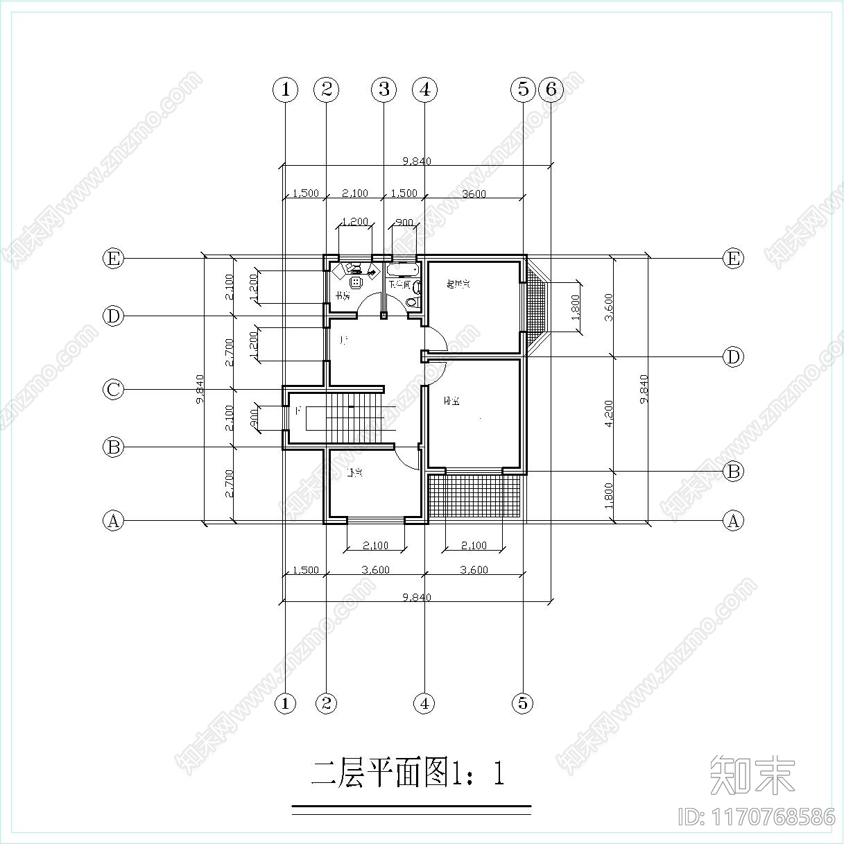 现代简欧别墅建筑施工图下载【ID:1170768586】